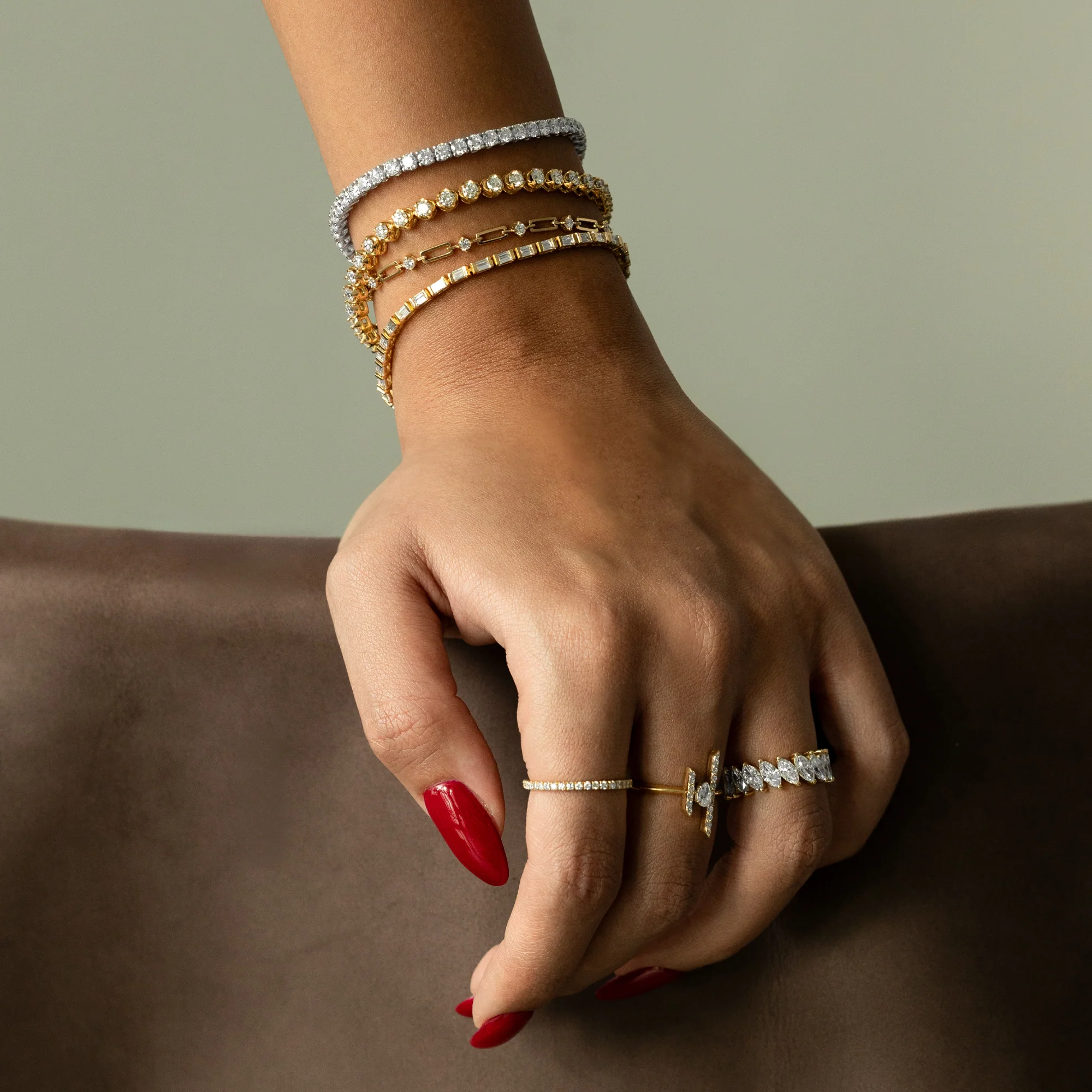 Baguette Bezel Link Tennis Bracelet (Certified) - Image 3