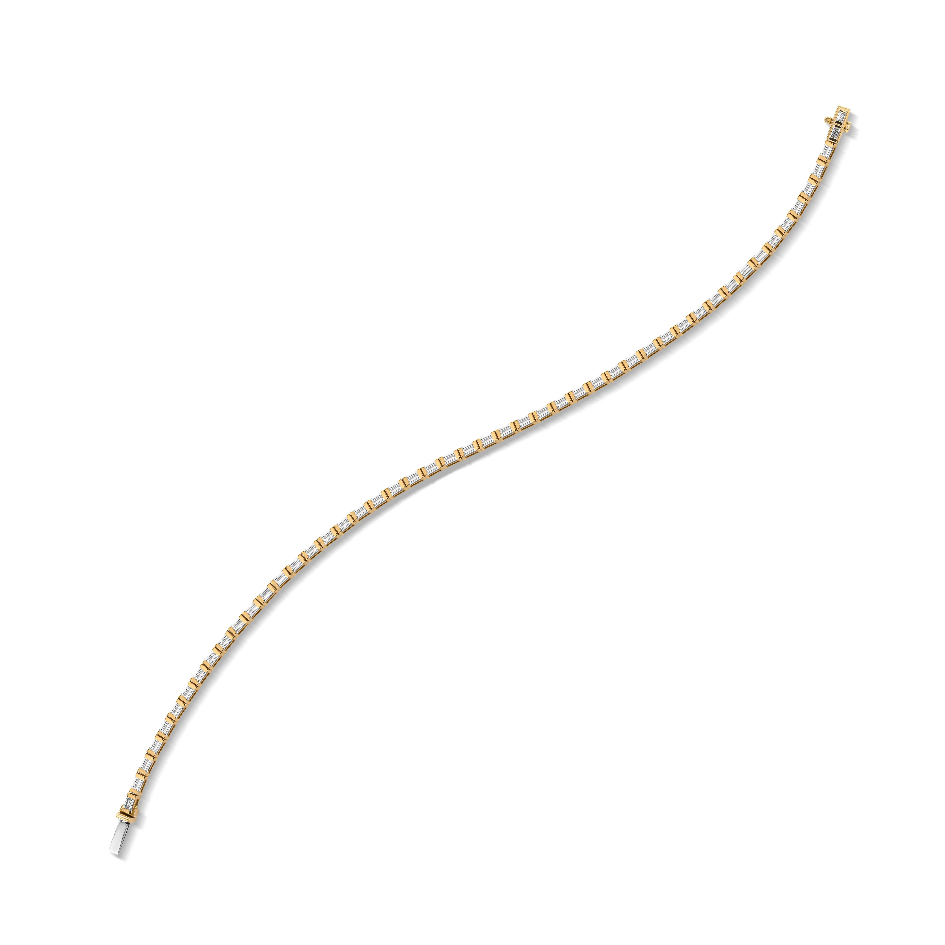 Baguette Bezel Link Tennis Bracelet (Certified) - Image 5
