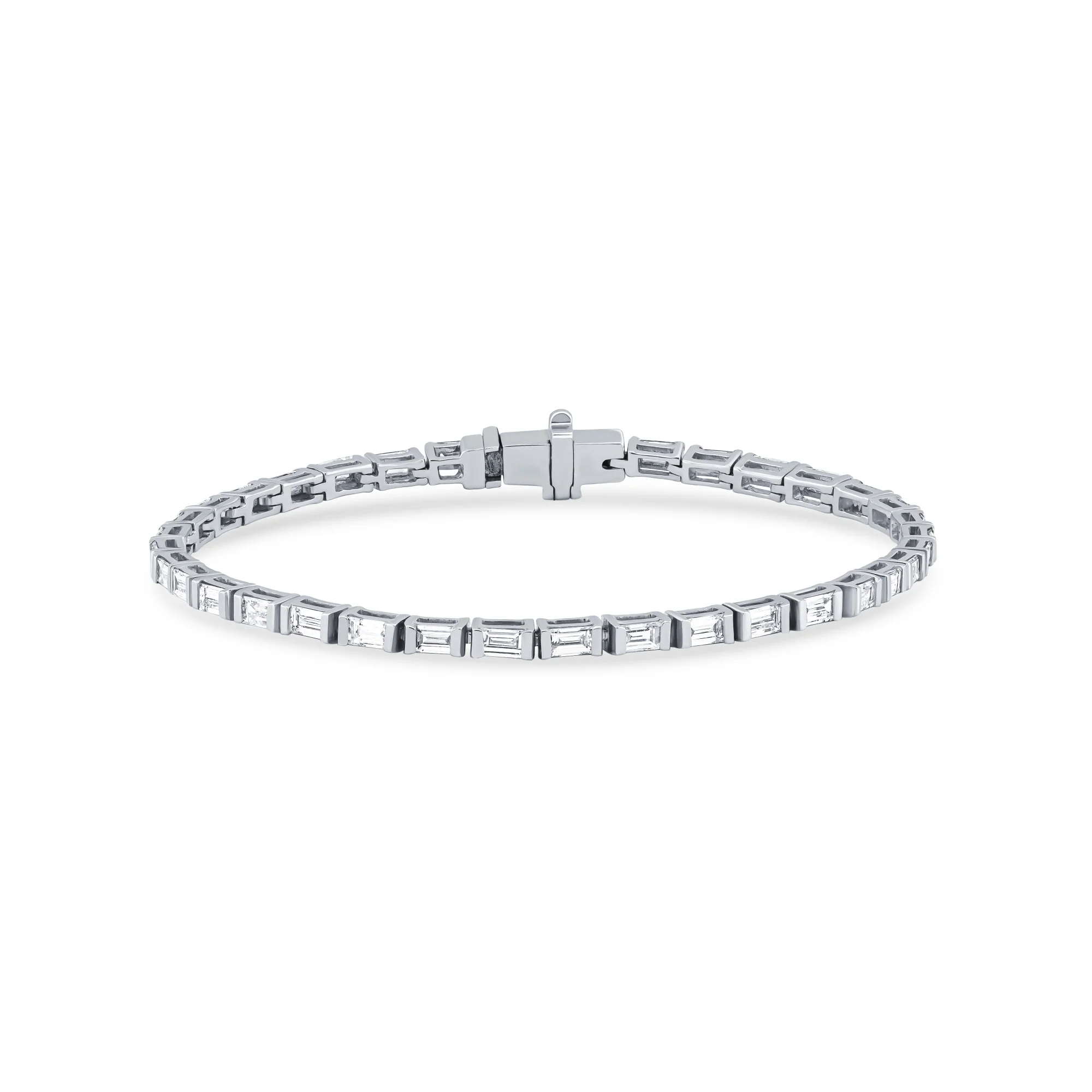 Baguette Bezel Link Tennis Bracelet (Certified) - Image 6