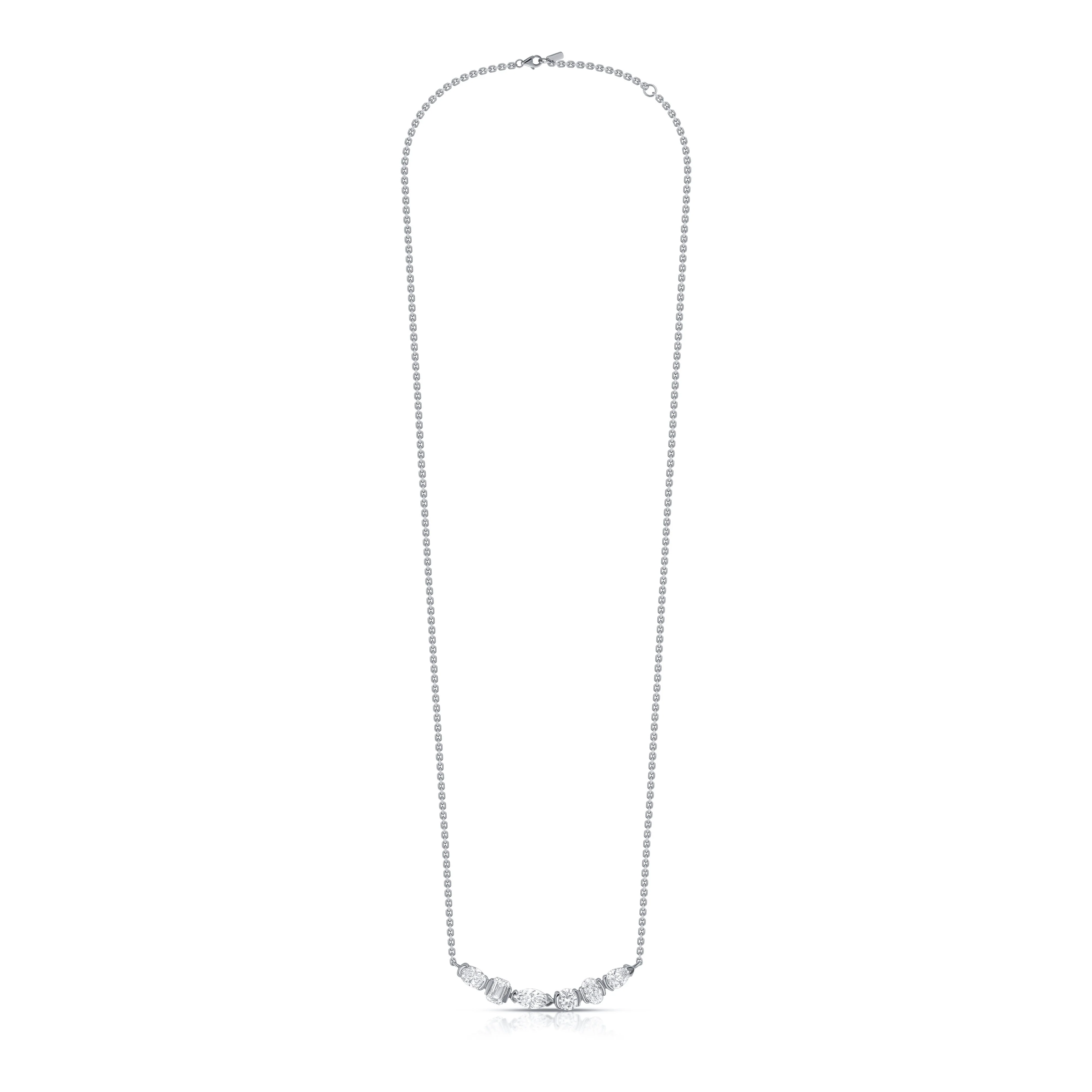 Cascade Multi-Shape Diamond Bar Necklace - Image 5