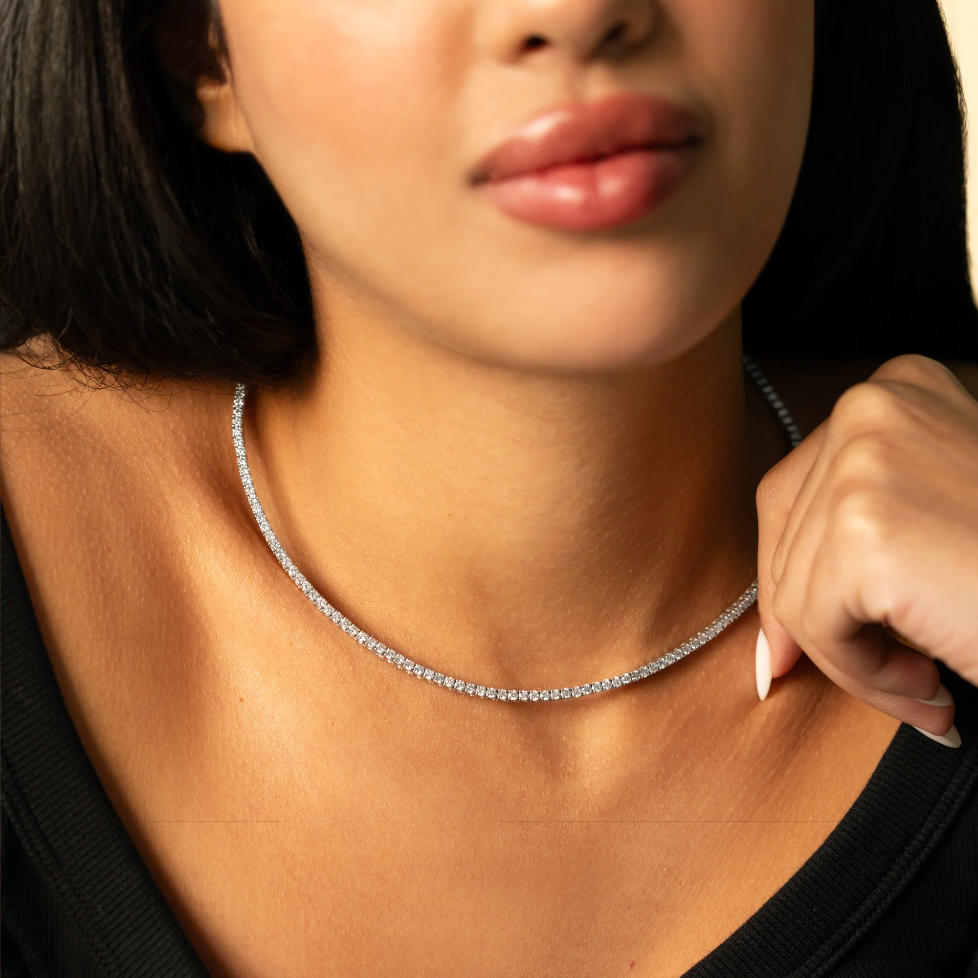 Classic Diamond Tennis Necklace (Certified) - Image 2