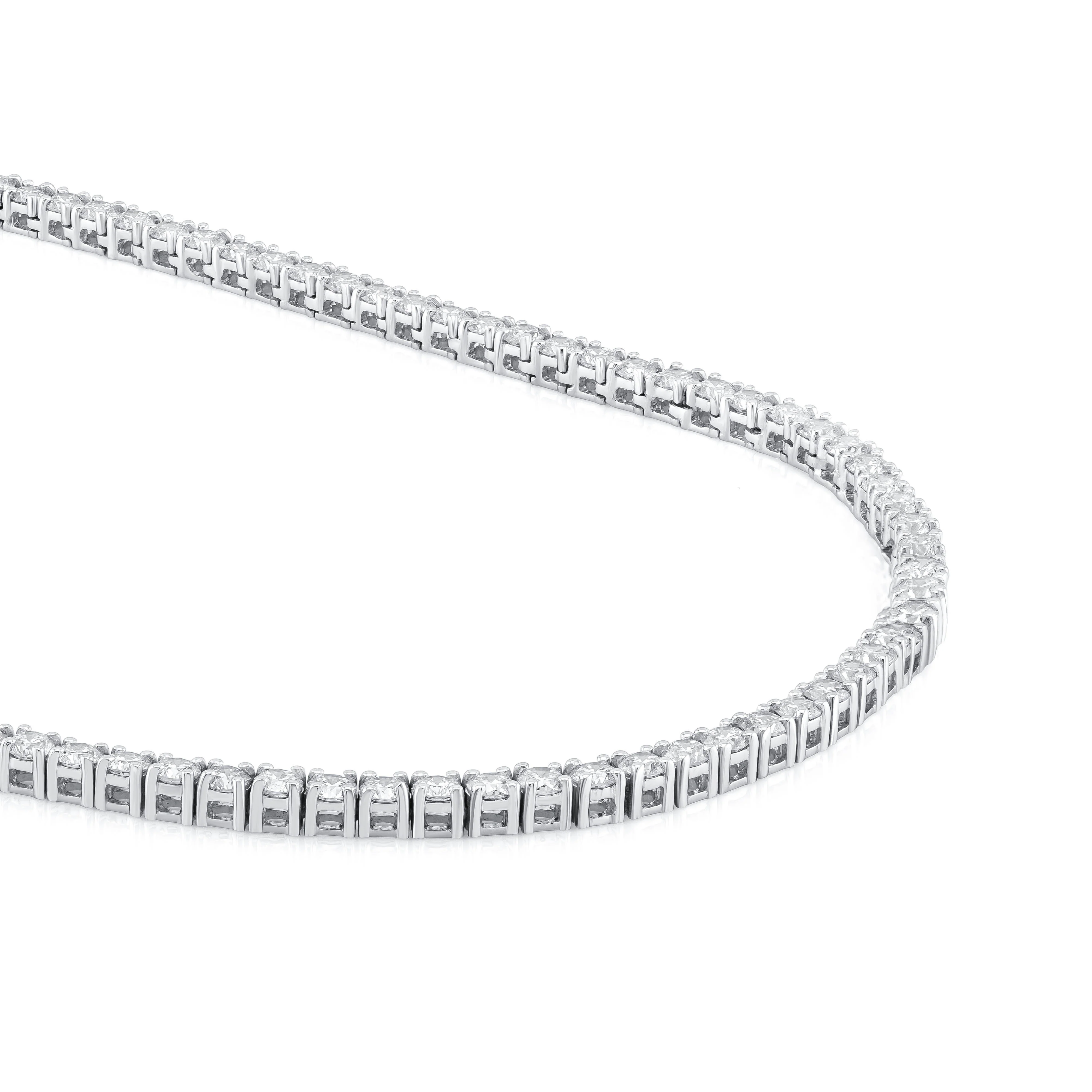 Classic Diamond Tennis Necklace (Certified) - Image 4