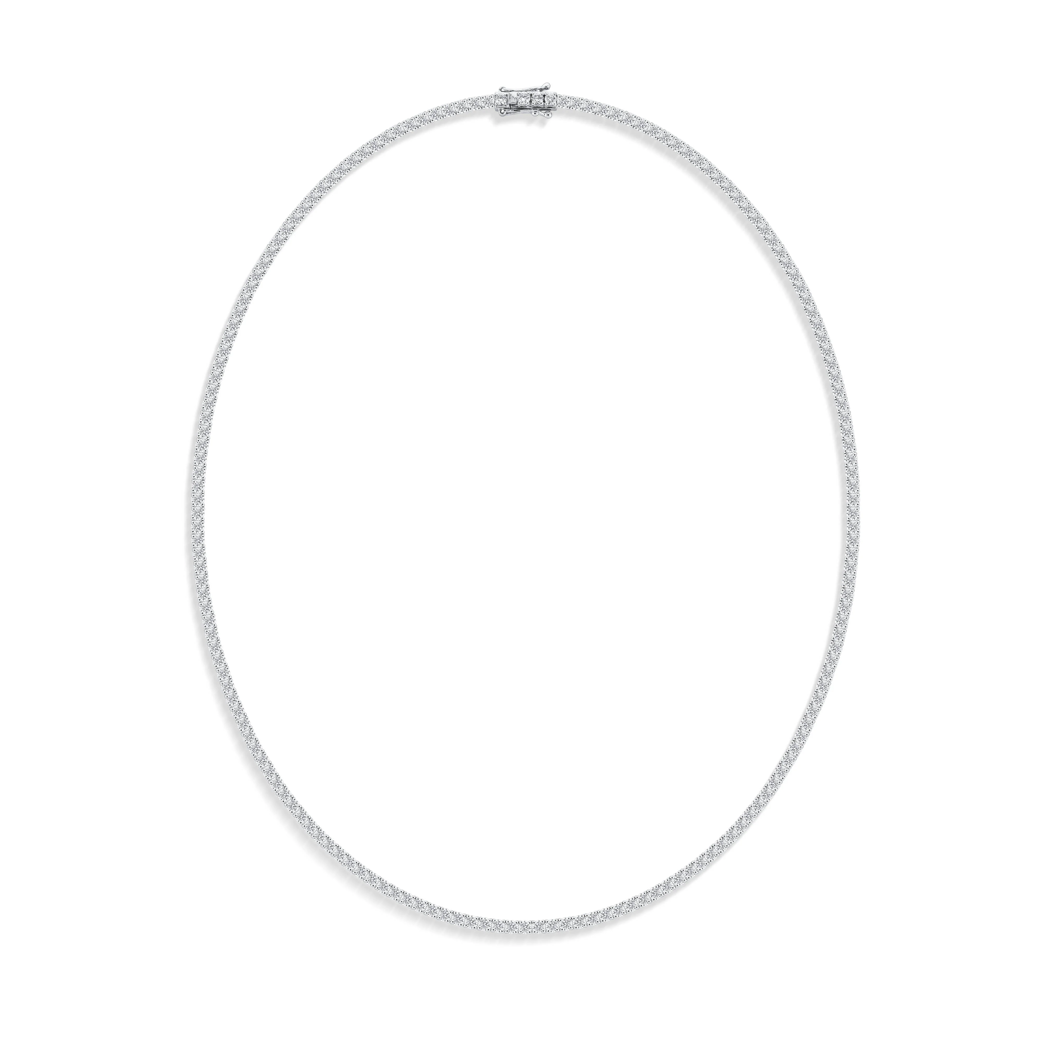 Classic Diamond Tennis Necklace (Certified) - Image 5