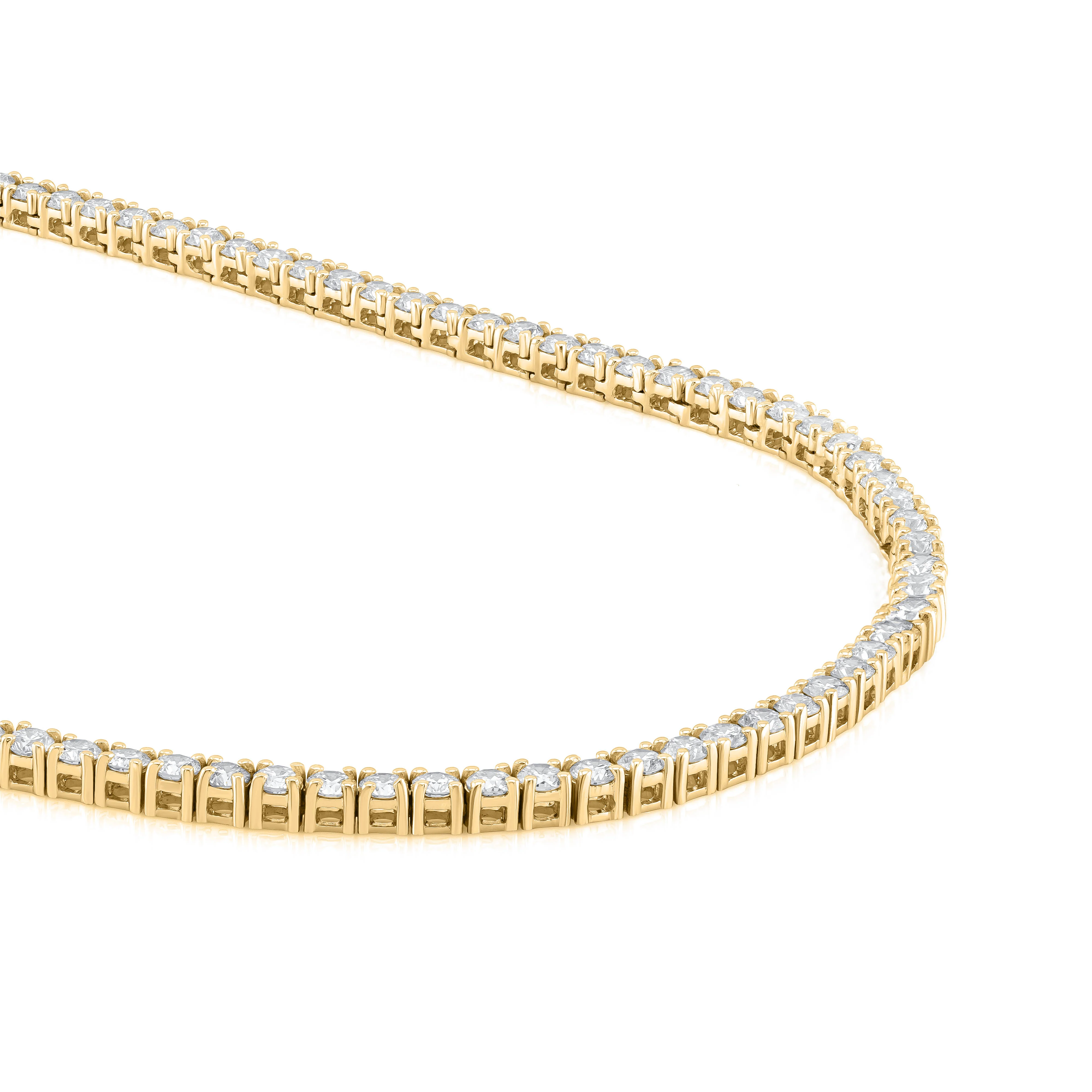 Classic Diamond Tennis Necklace (Certified) - Image 6