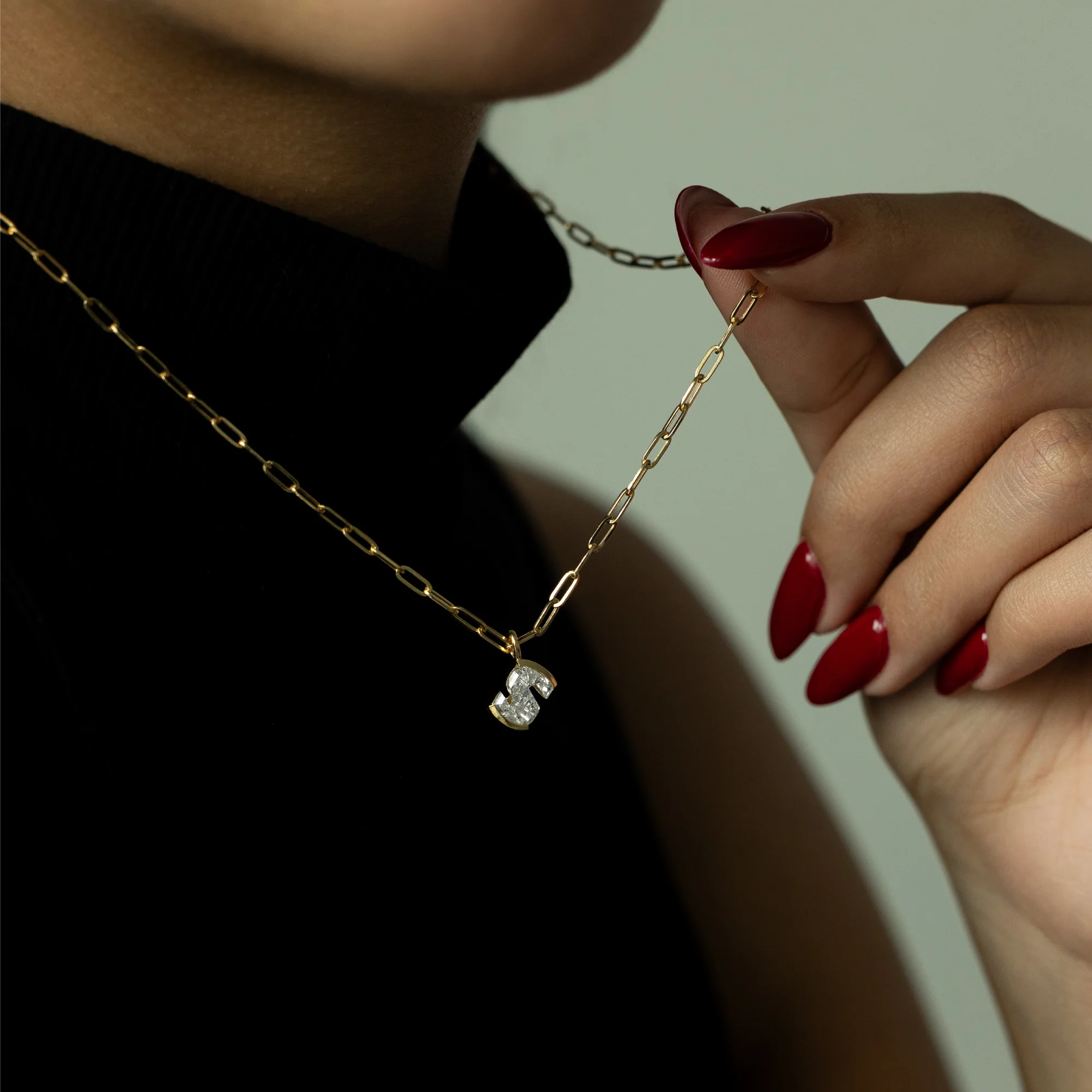 Diamond Initial Necklace - Image 2