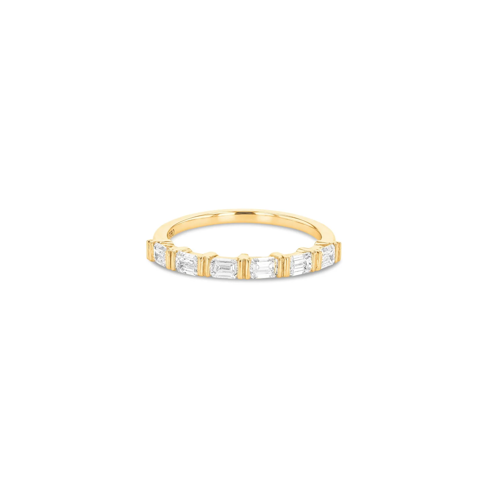 East to West Emerald Cut Diamond Ring - Image 5