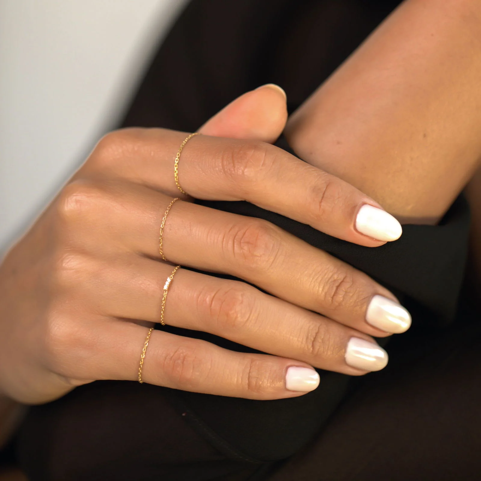 Eclipse Diamond Chain Ring (White Diamonds) - Image 3