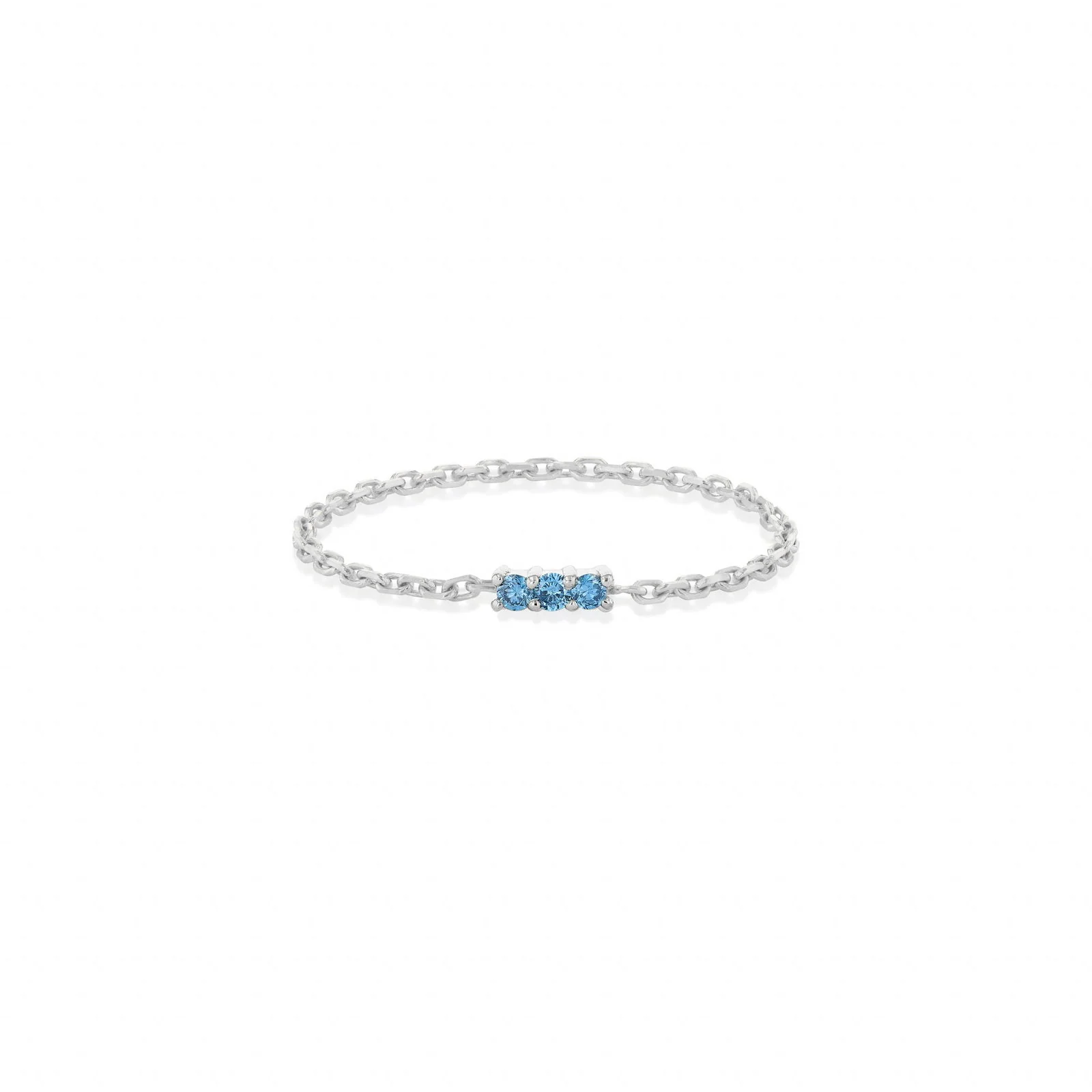 Eclipse Diamond Chain Ring (Blue Diamonds) - Image 3