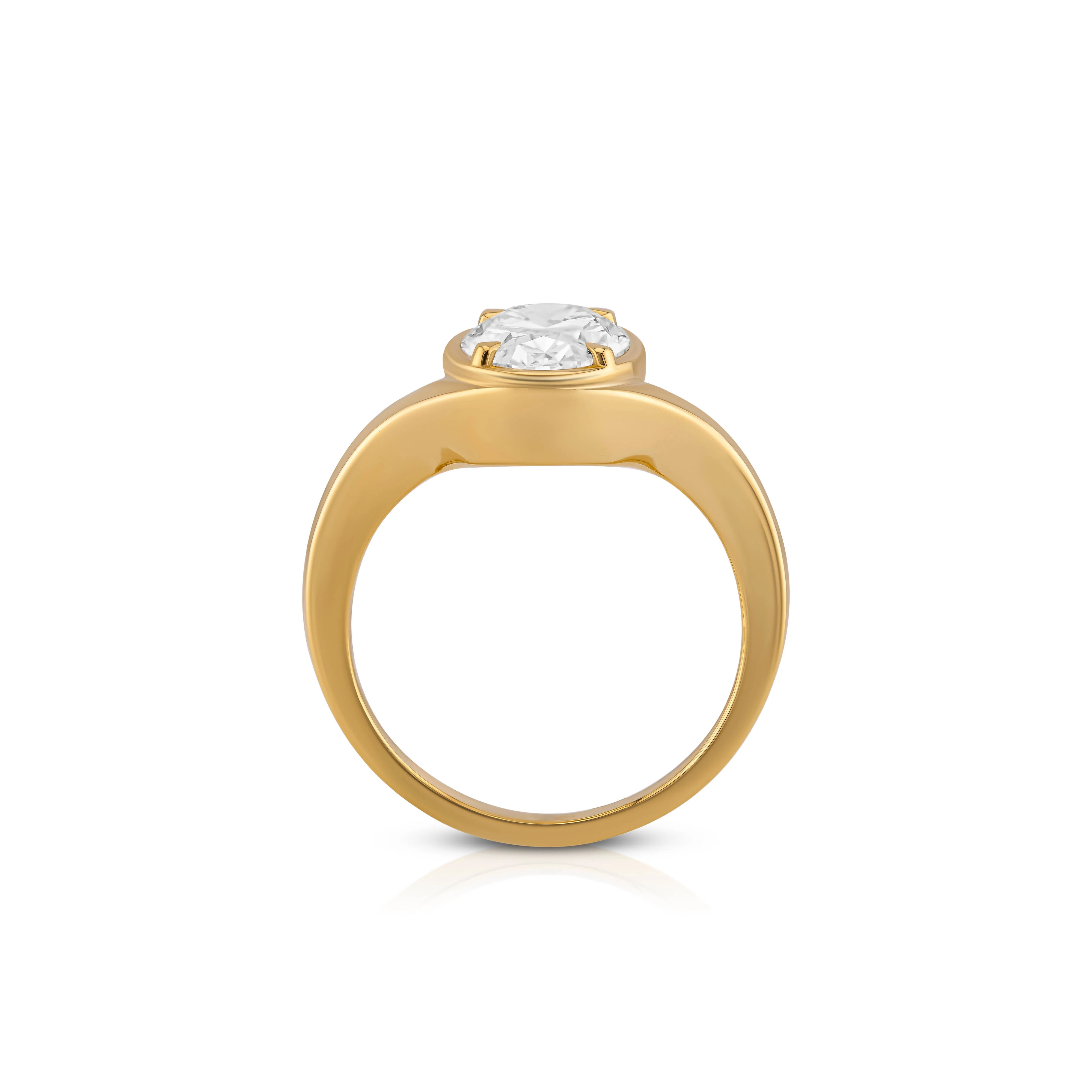 Eliana Engagement Ring - Oval Bezel Set Ring - Image 5