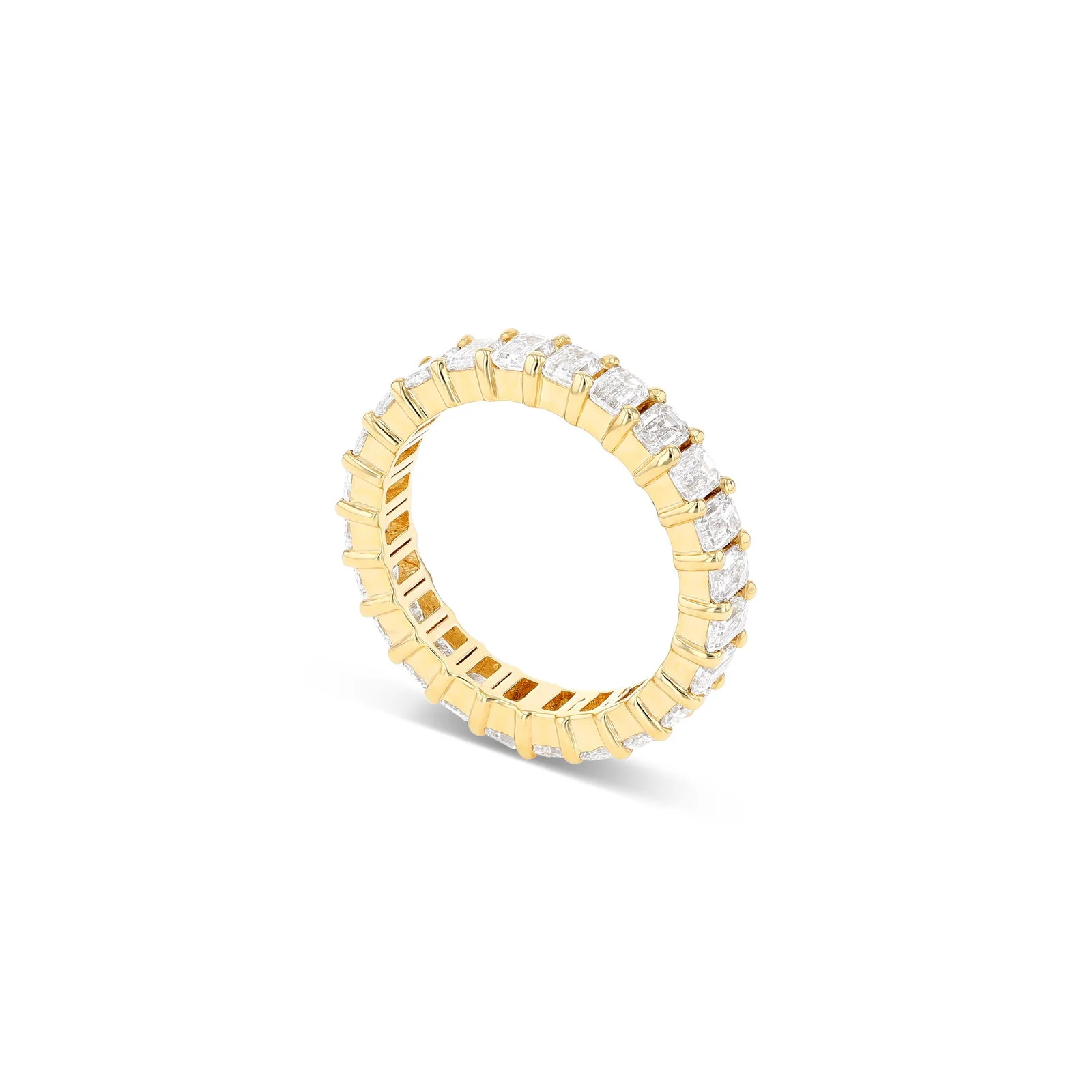 Emerald Diamond Eternity Ring (Certified) - Image 3