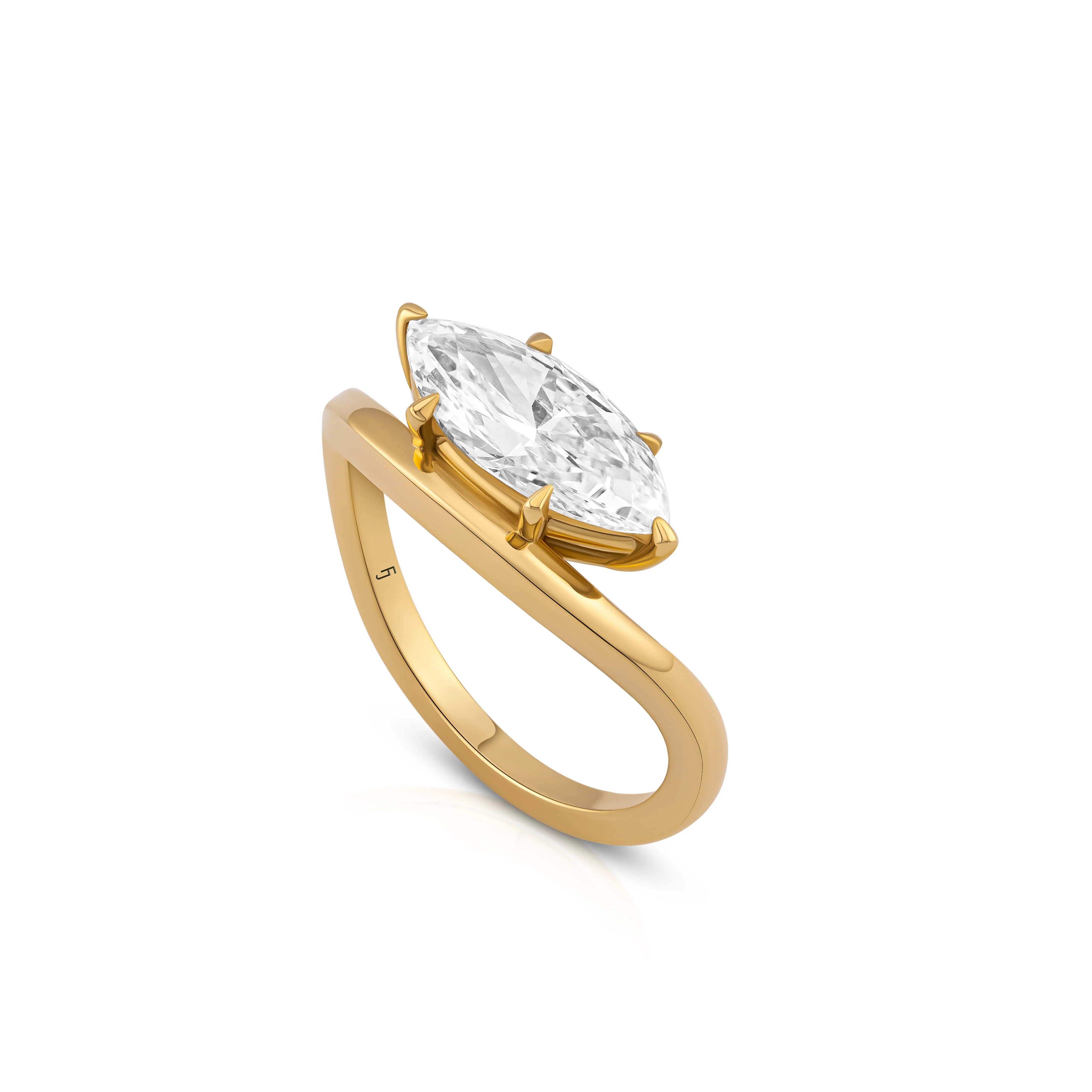 Faye Engagement Ring - East to West Marquise Ring - Image 4