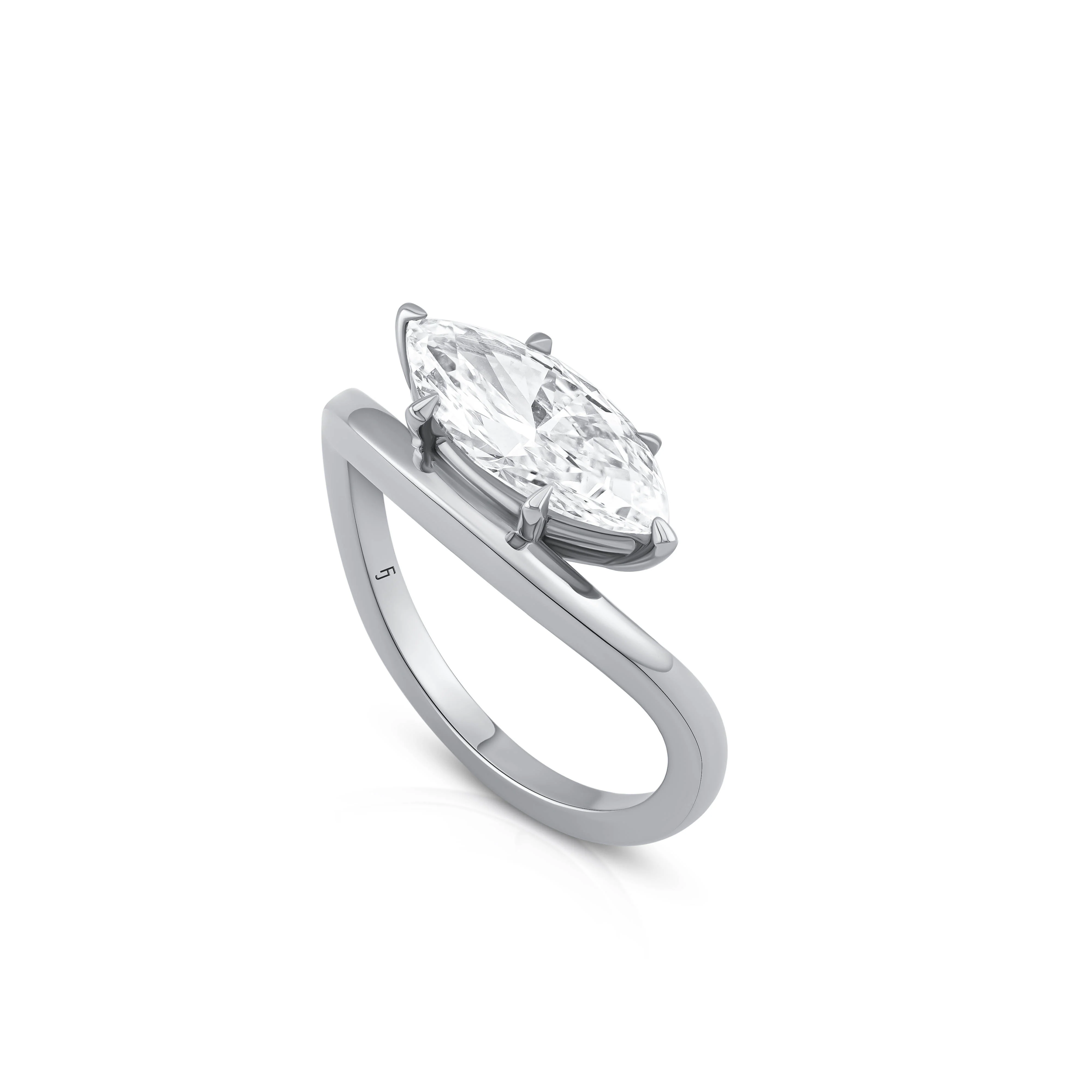 Faye Engagement Ring - East to West Marquise Ring - Image 6