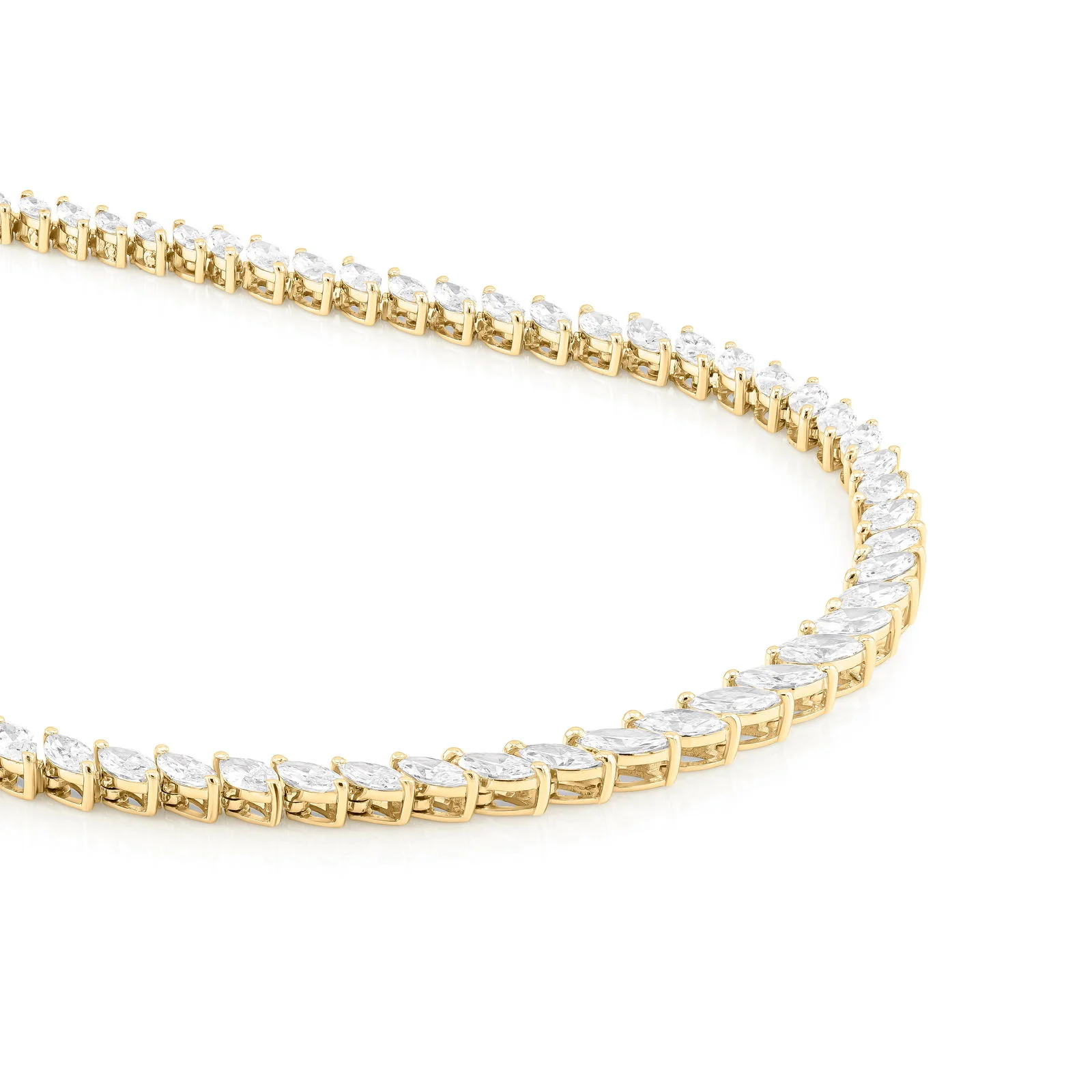 Graduated Marquise Lab Diamond Tennis Necklace (Certified) - Image 5