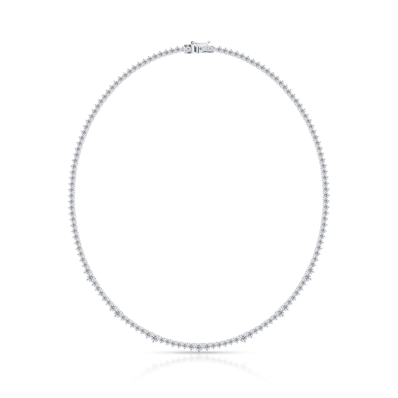 Graduated Round Brilliant Tennis Necklace (Certified) - Image 3