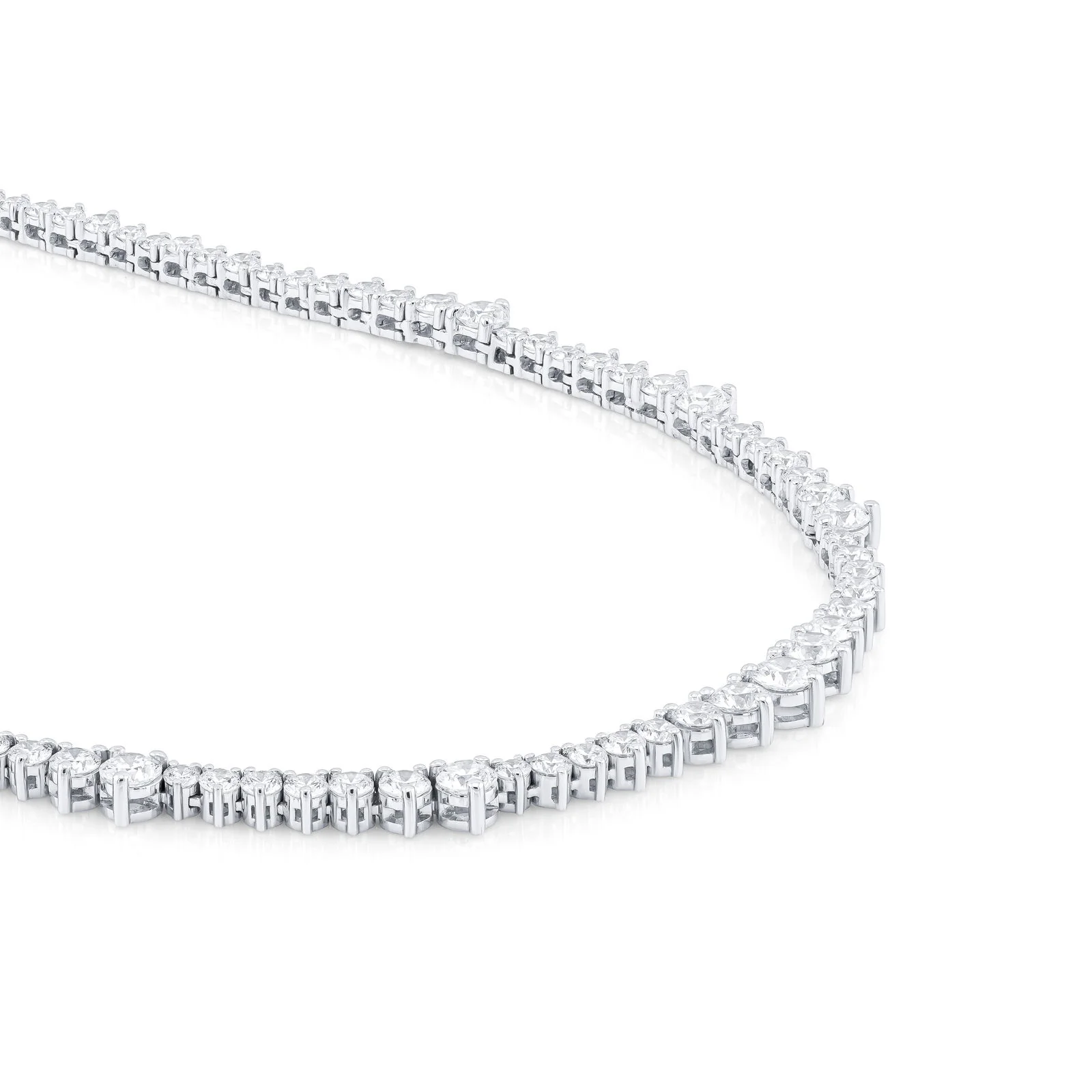 Graduated Round Brilliant Tennis Necklace (Certified) - Image 4