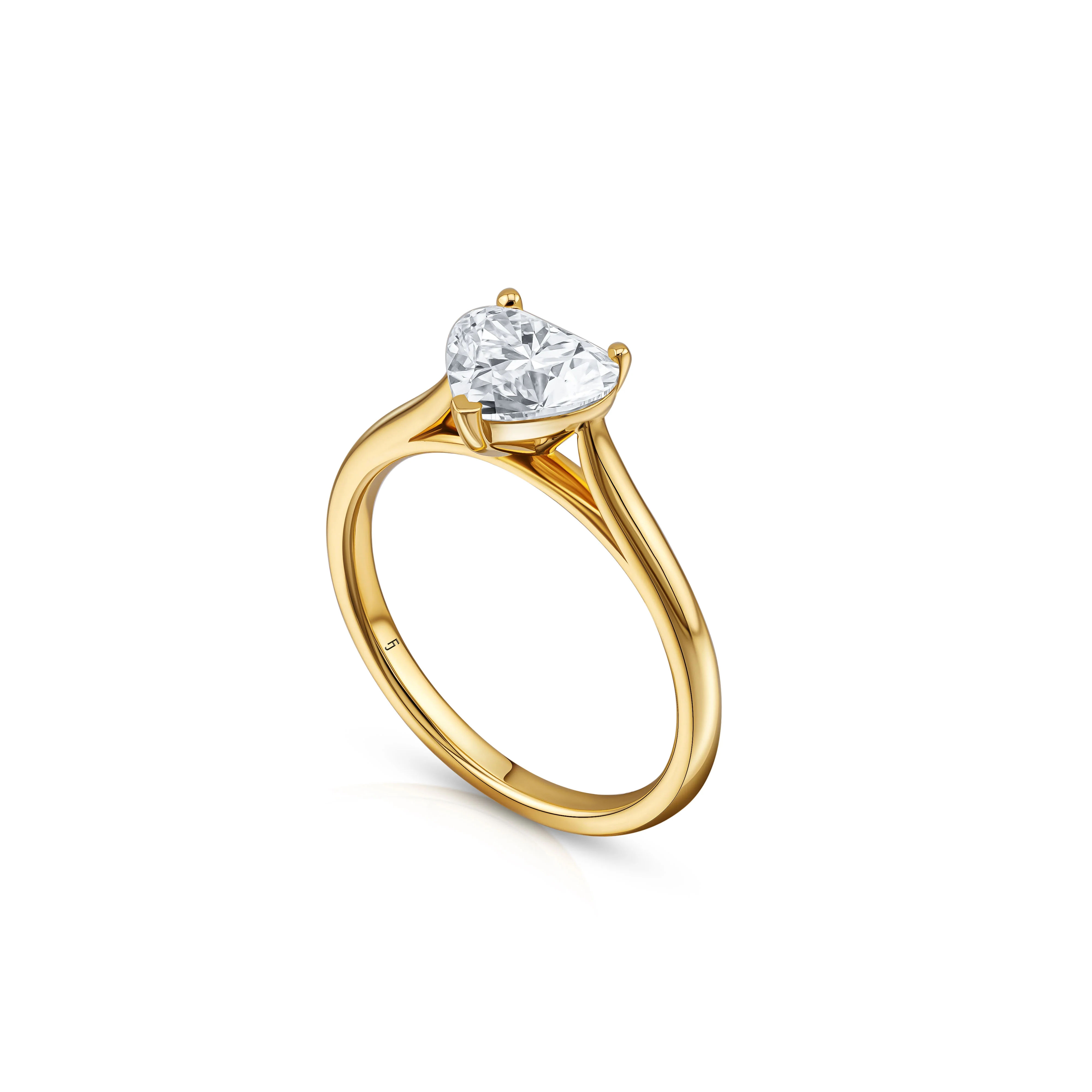 Heart Shaped Solitaire Engagement Ring - Image 3