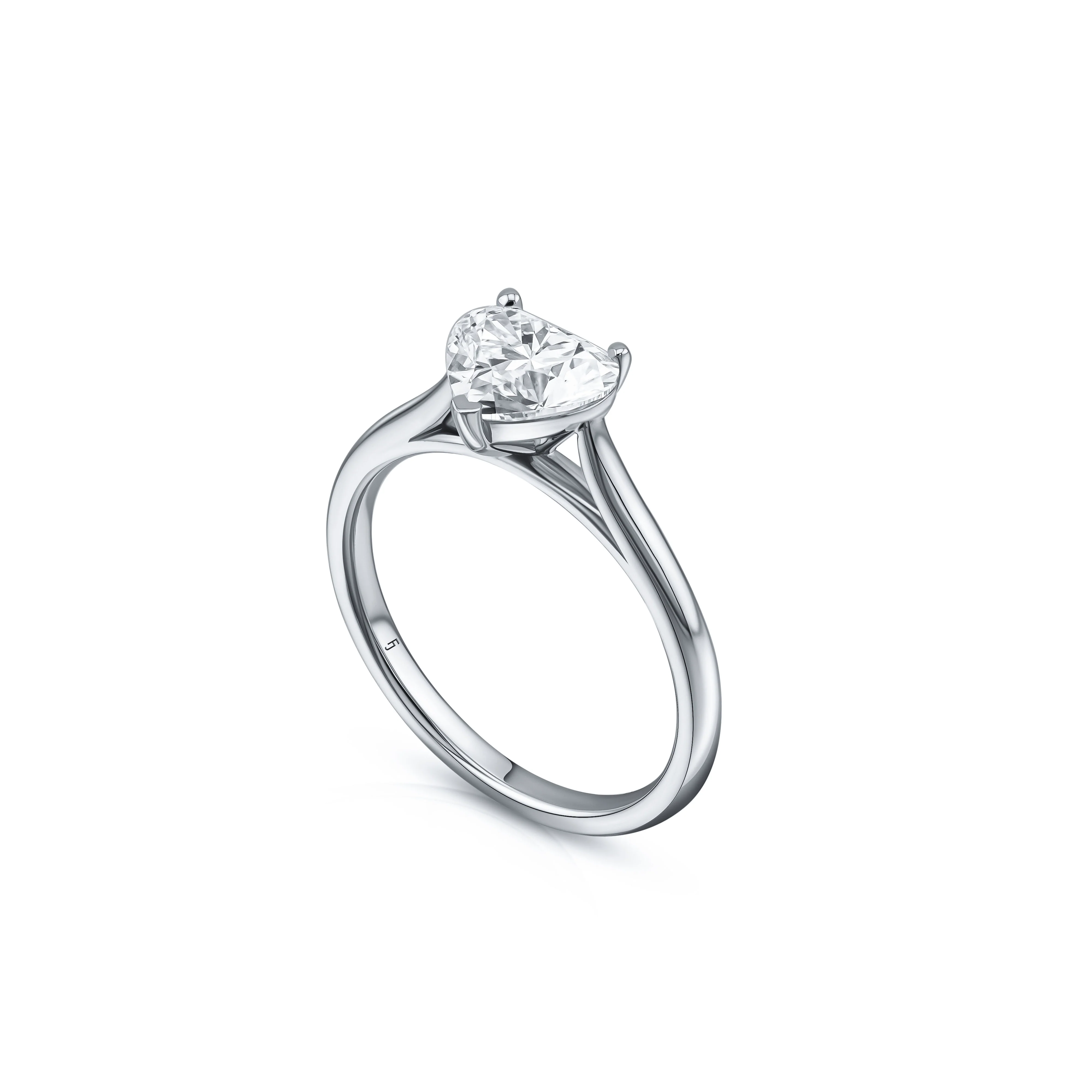 Heart Shaped Solitaire Engagement Ring - Image 4