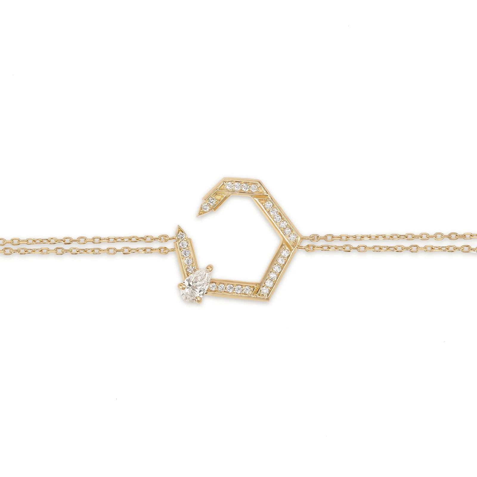 Hexad Diamond Bracelet with Double Chain - Image 3