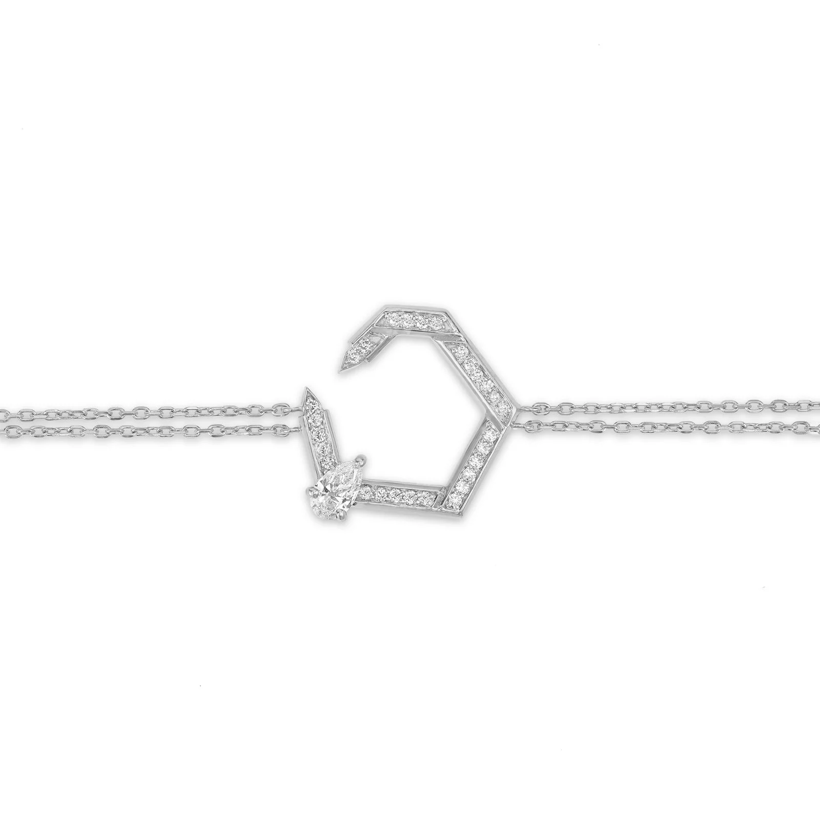 Hexad Diamond Bracelet with Double Chain - Image 5