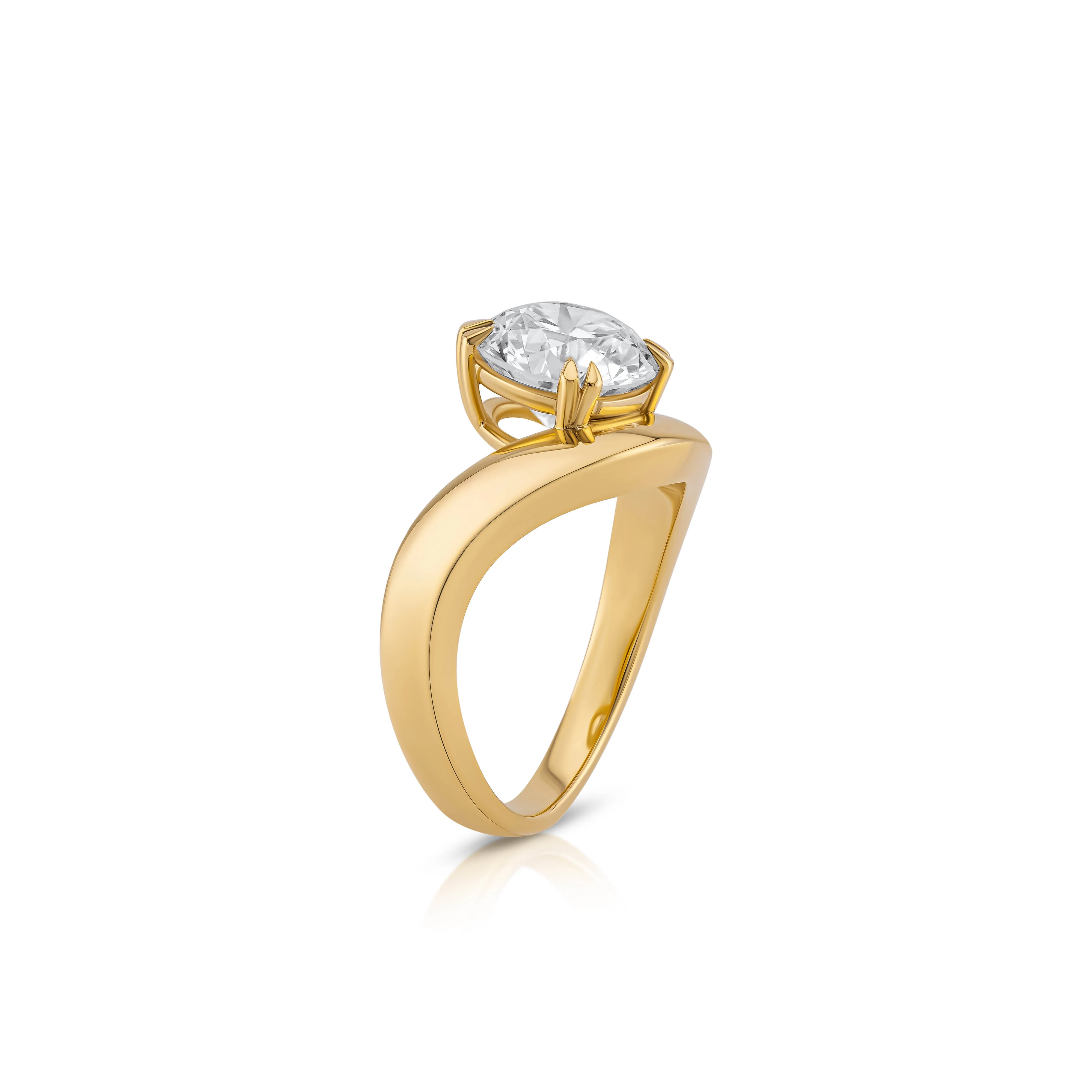 Iris Engagement Ring – Round Brilliant Contour Ring - Image 6