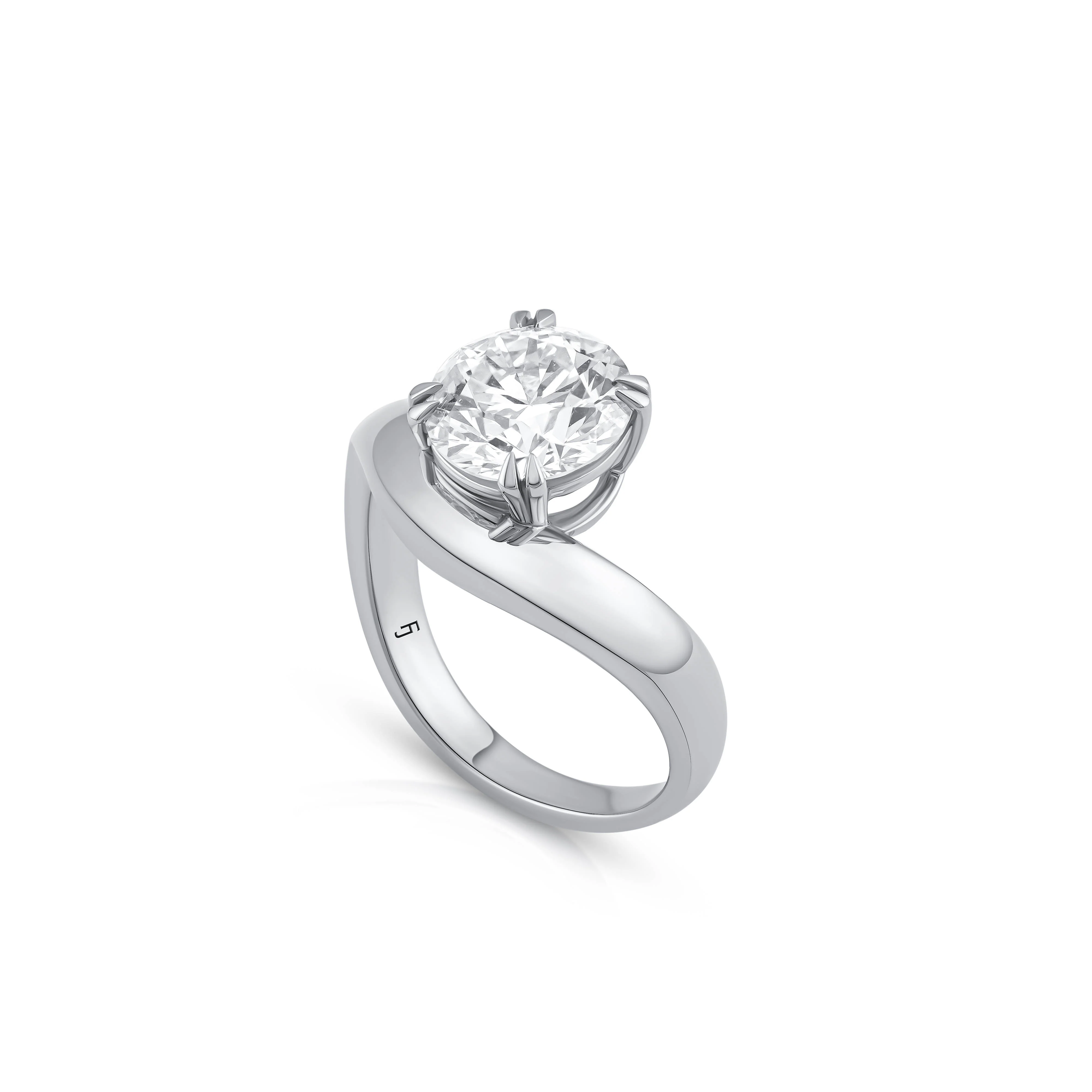 Iris Engagement Ring – Round Brilliant Contour Ring - Image 7