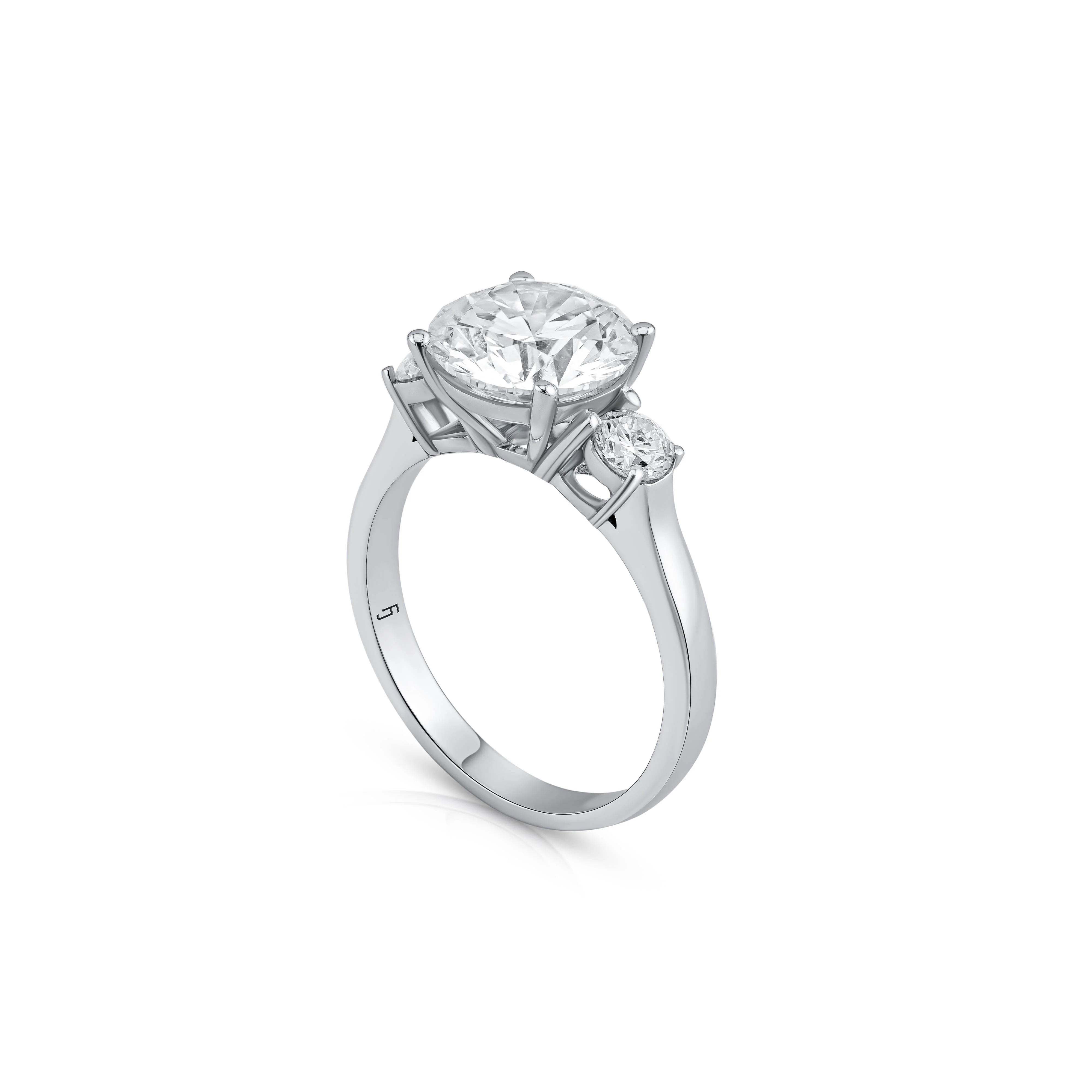 Julia Engagement Ring - Round Brilliant Trilogy Ring - Image 4