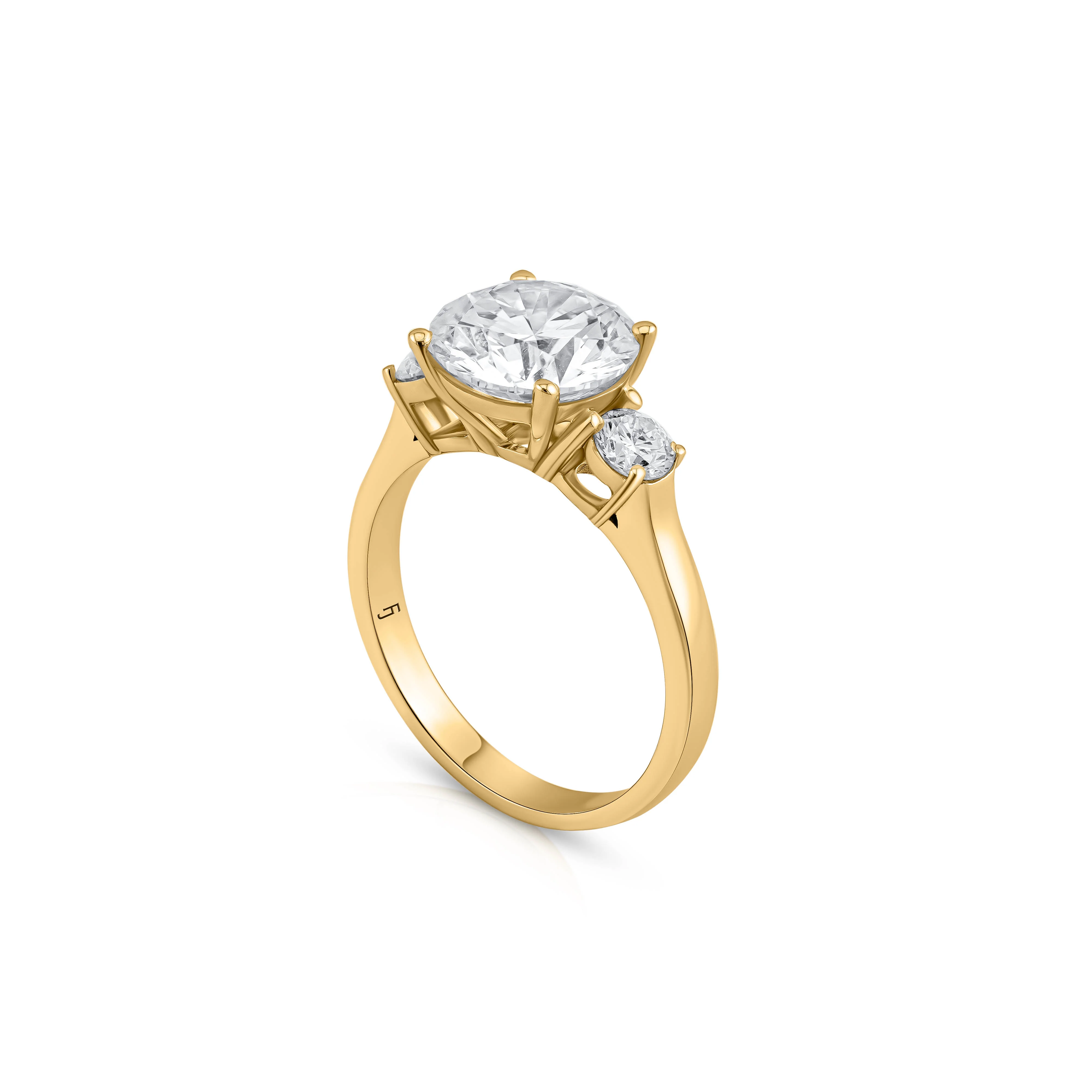 Julia Engagement Ring - Round Brilliant Trilogy Ring - Image 6