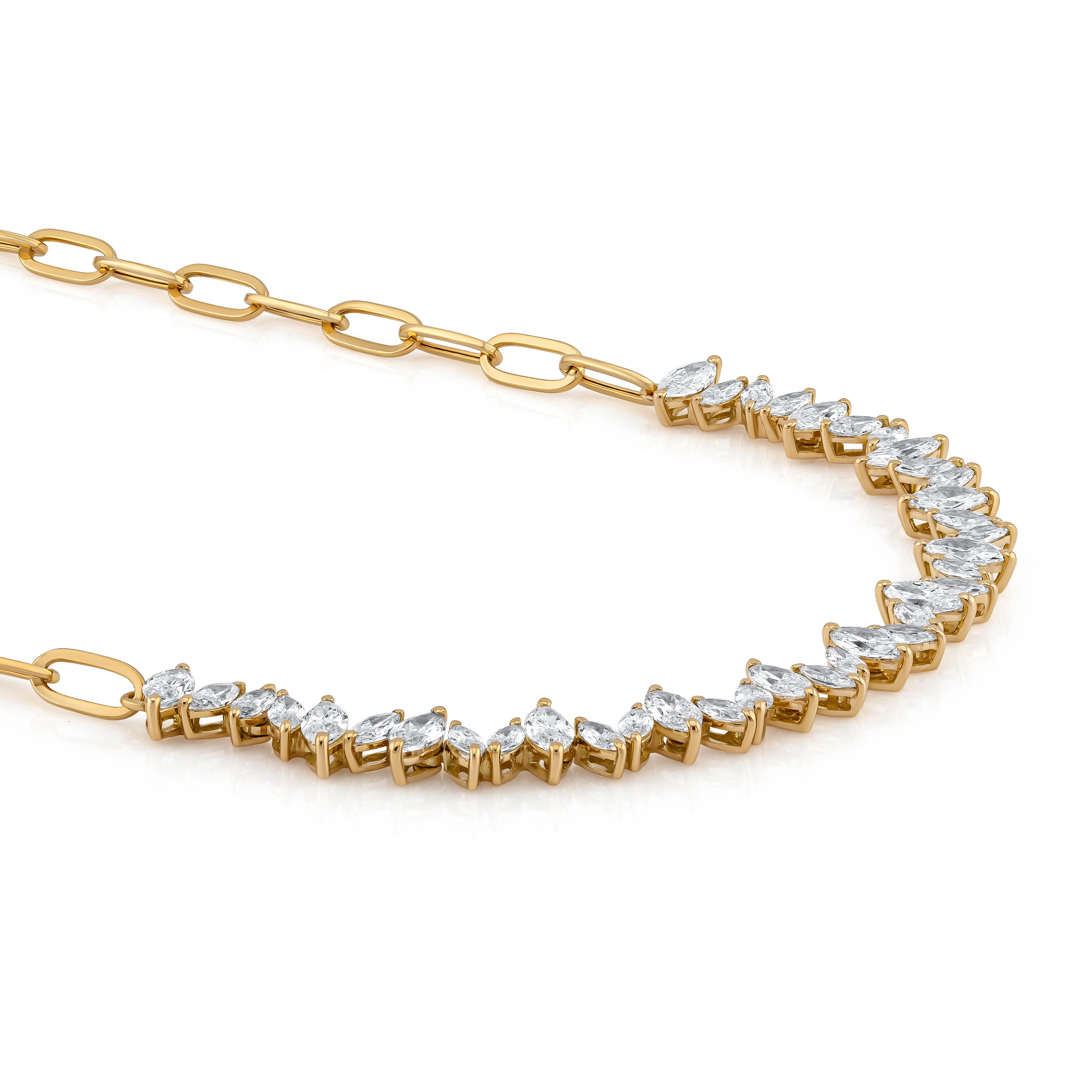 Layali Marquise Choker Paperclip Necklace - Image 2