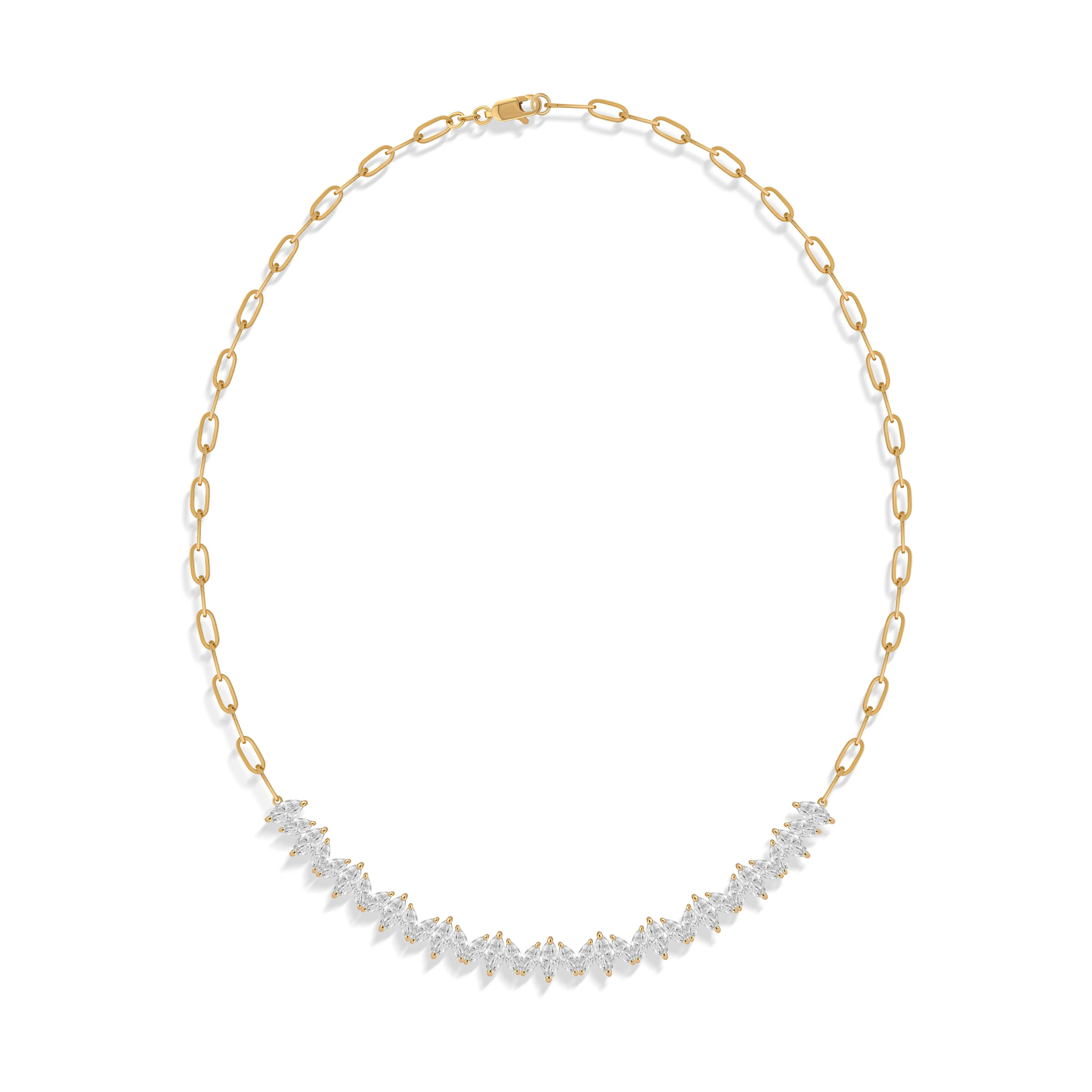 Layali Marquise Choker Paperclip Necklace - Image 3