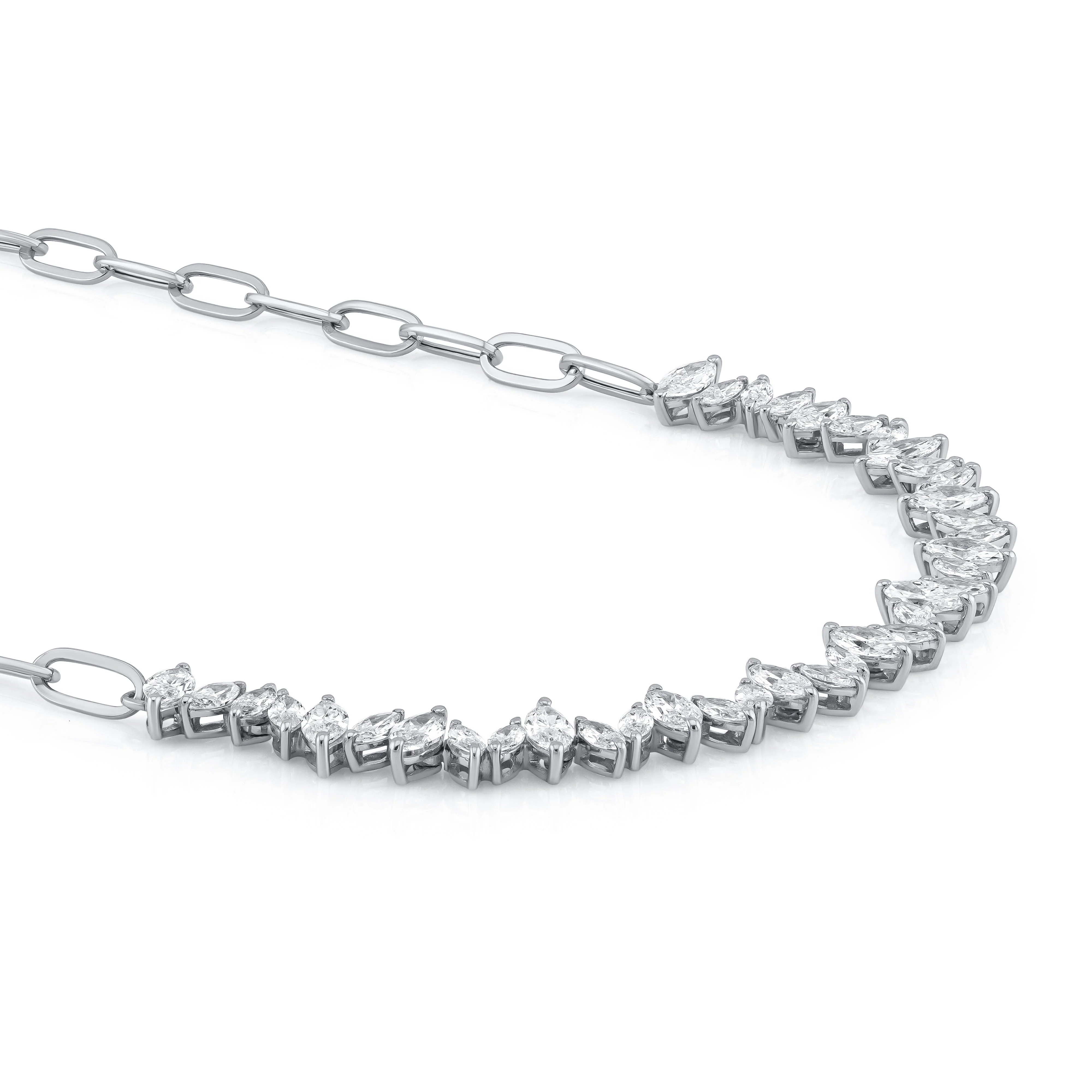 Layali Marquise Choker Paperclip Necklace - Image 4