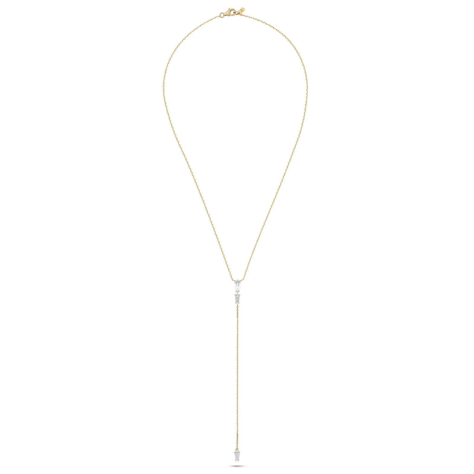 Lola Shield Diamond Drop Necklace - Image 3