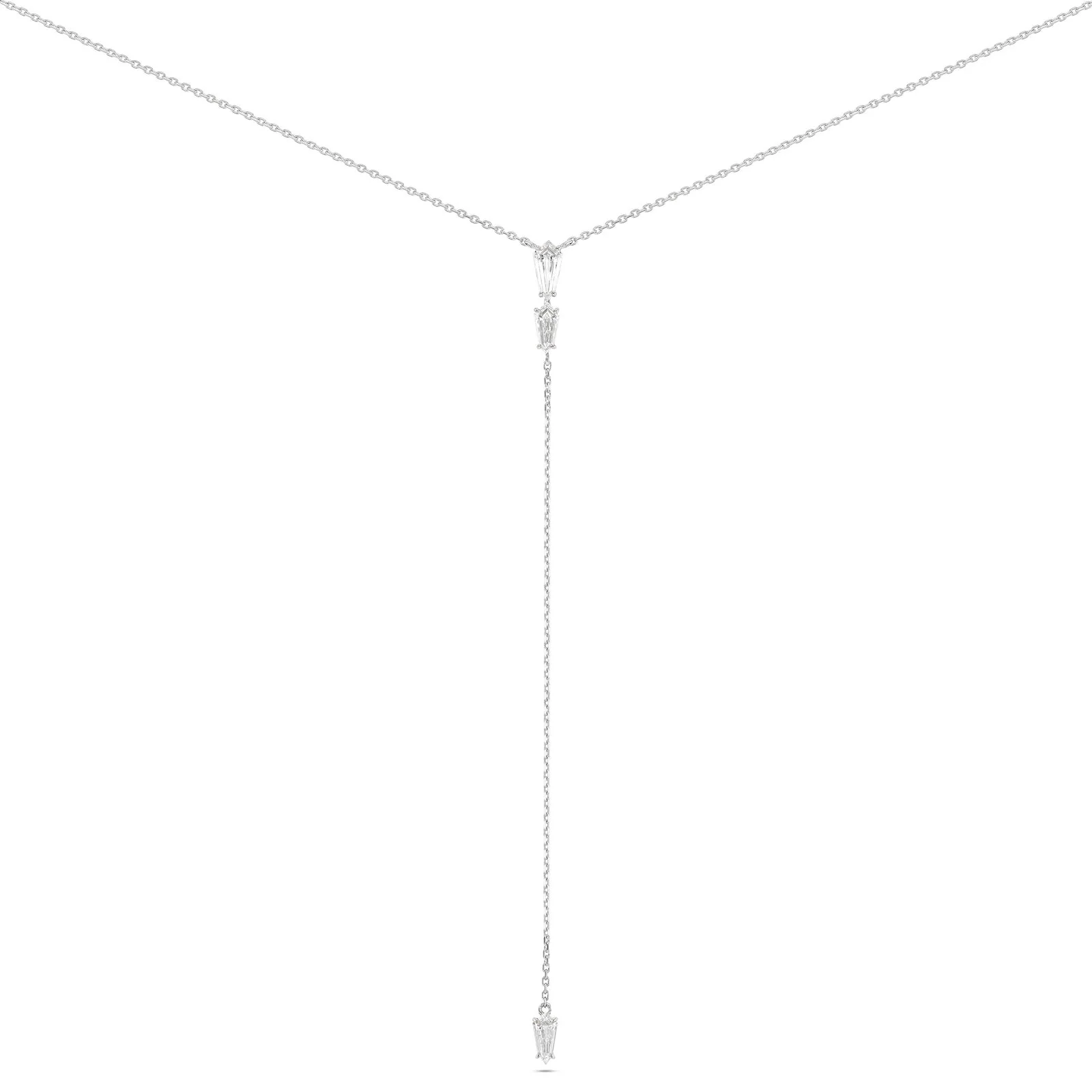 Lola Shield Diamond Drop Necklace - Image 4