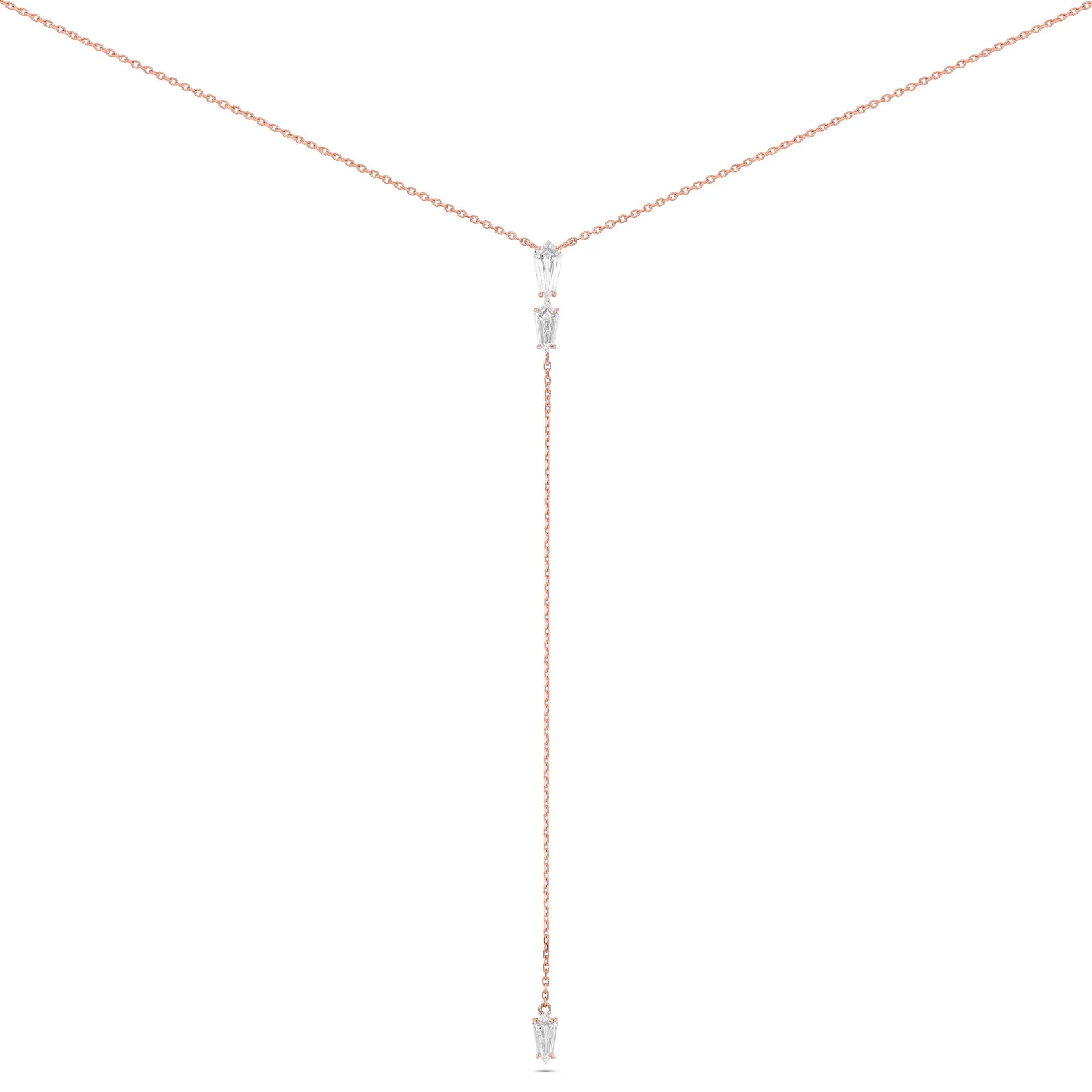 Lola Shield Diamond Drop Necklace - Image 5