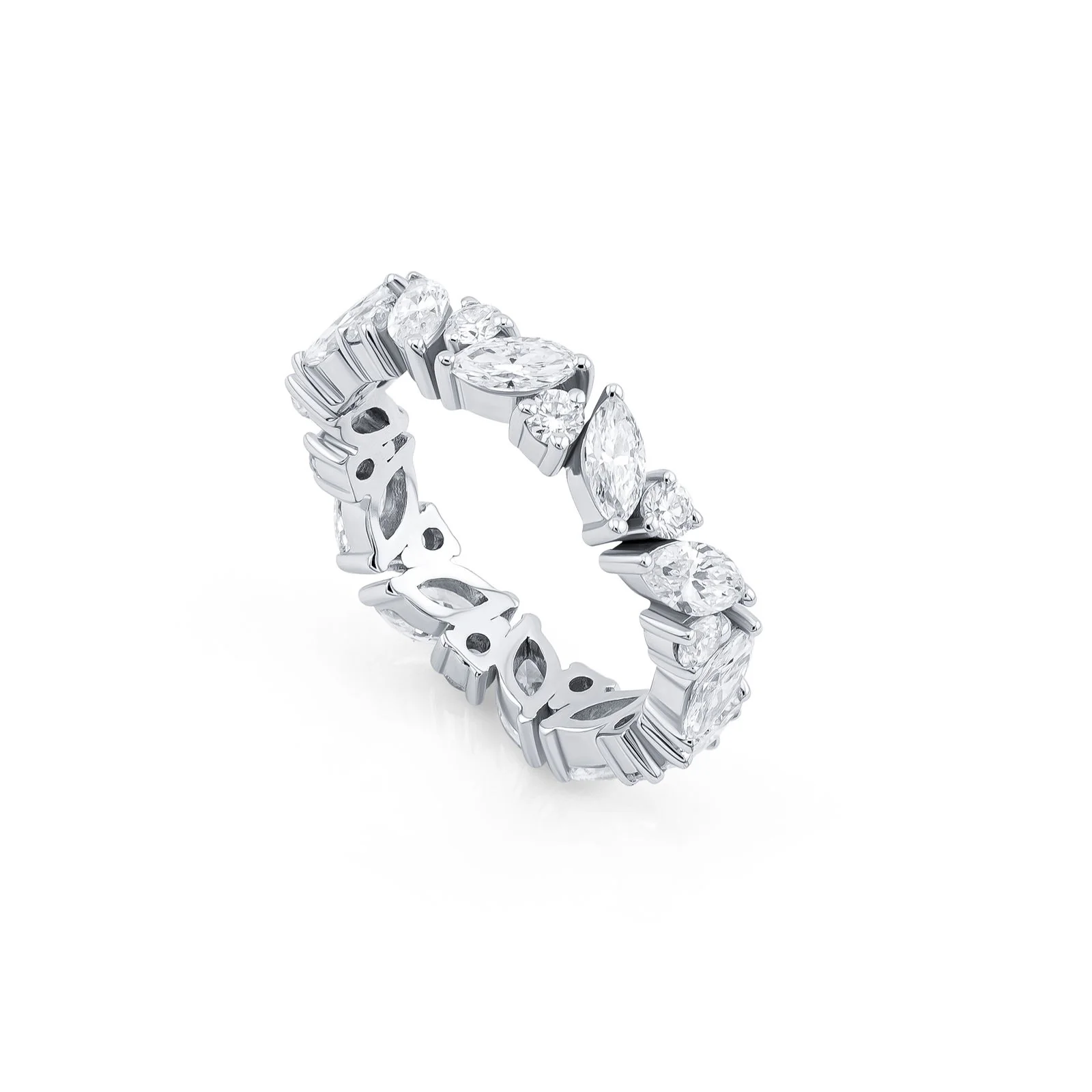 Marquise & Round Brilliant Eternity Ring (Certified) - Image 3