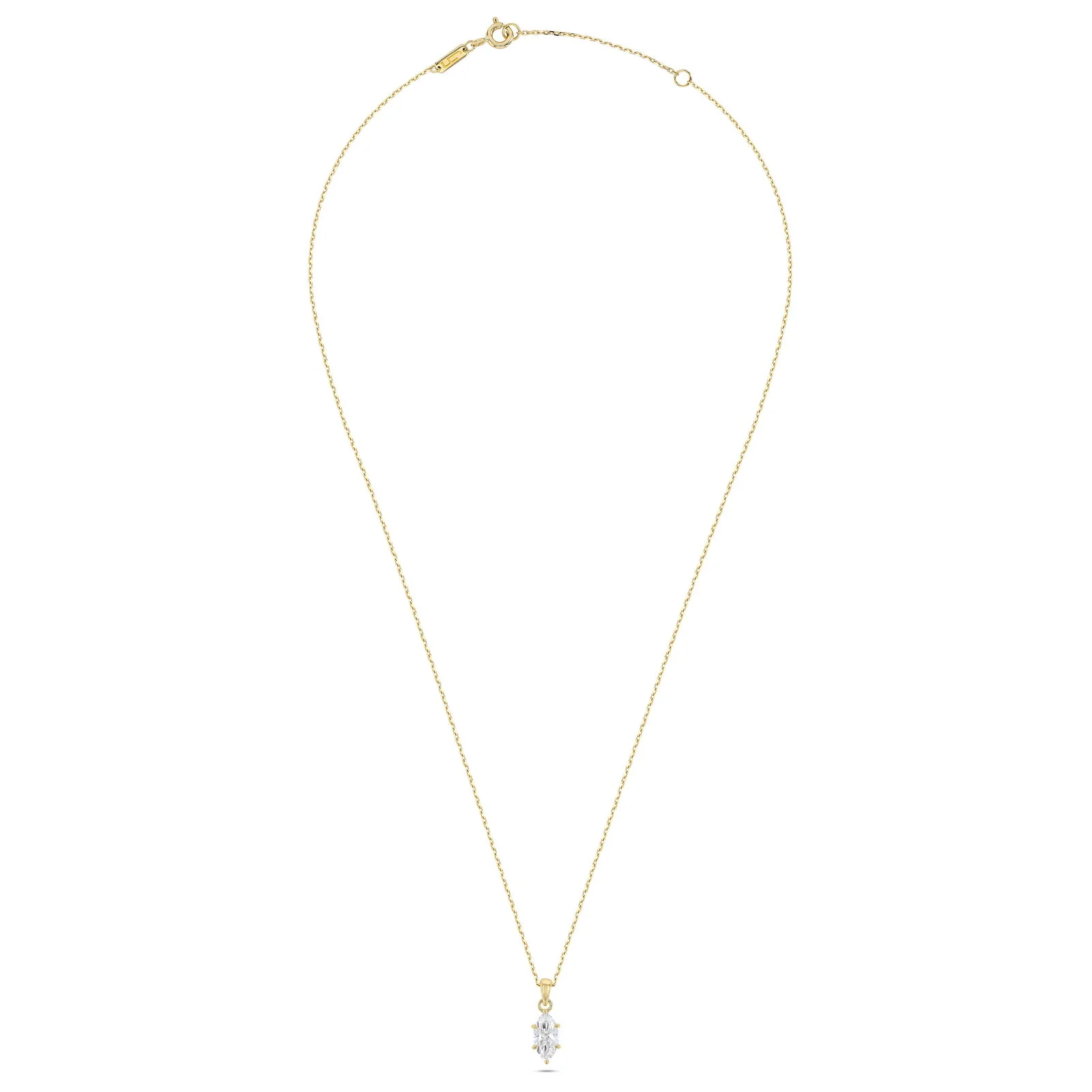 Marquise Diamond Solitaire Necklace (Certified) - Image 3