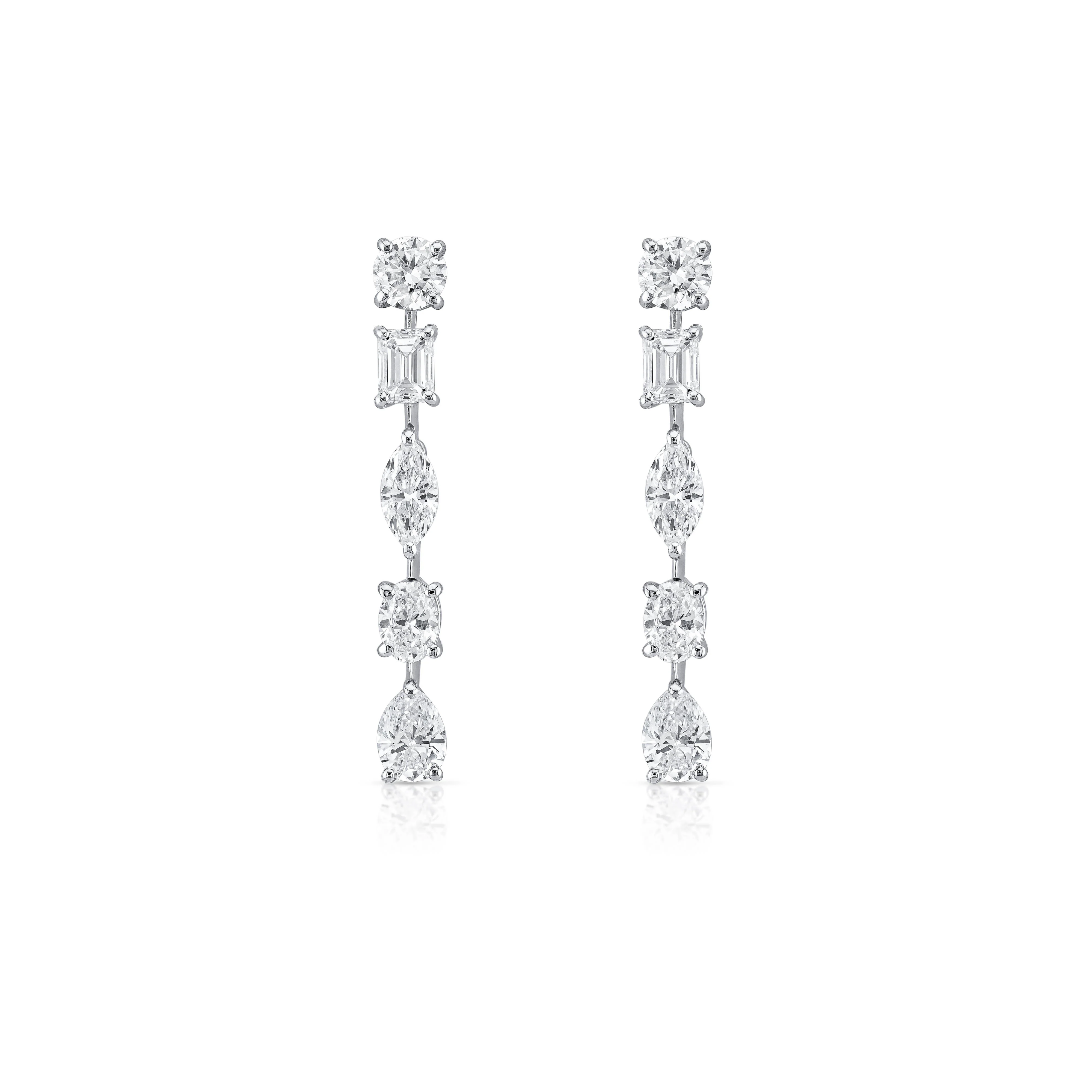 Multi-shape Diamond Earrings (Certified)