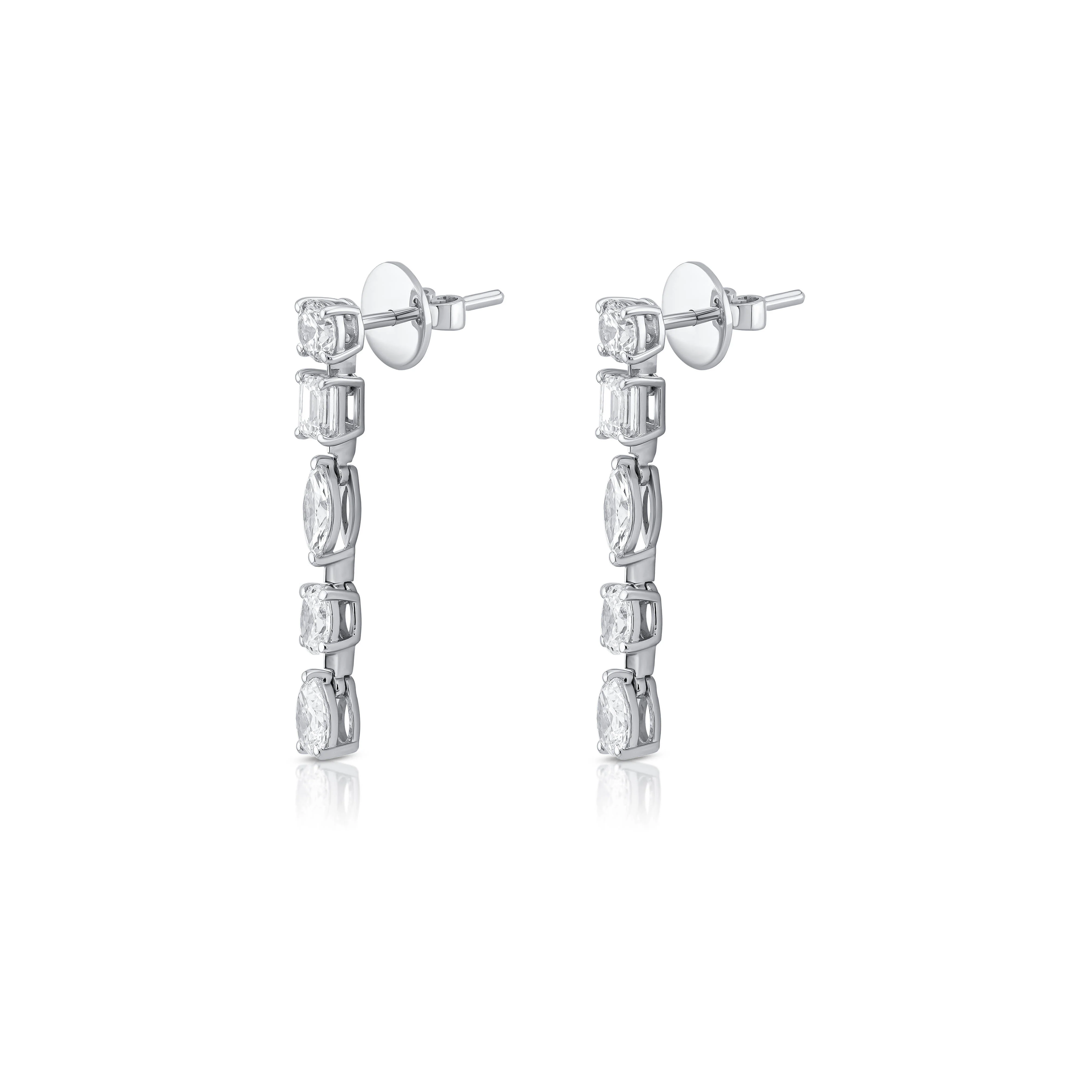 Multi-shape Diamond Earrings (Certified) - Image 2