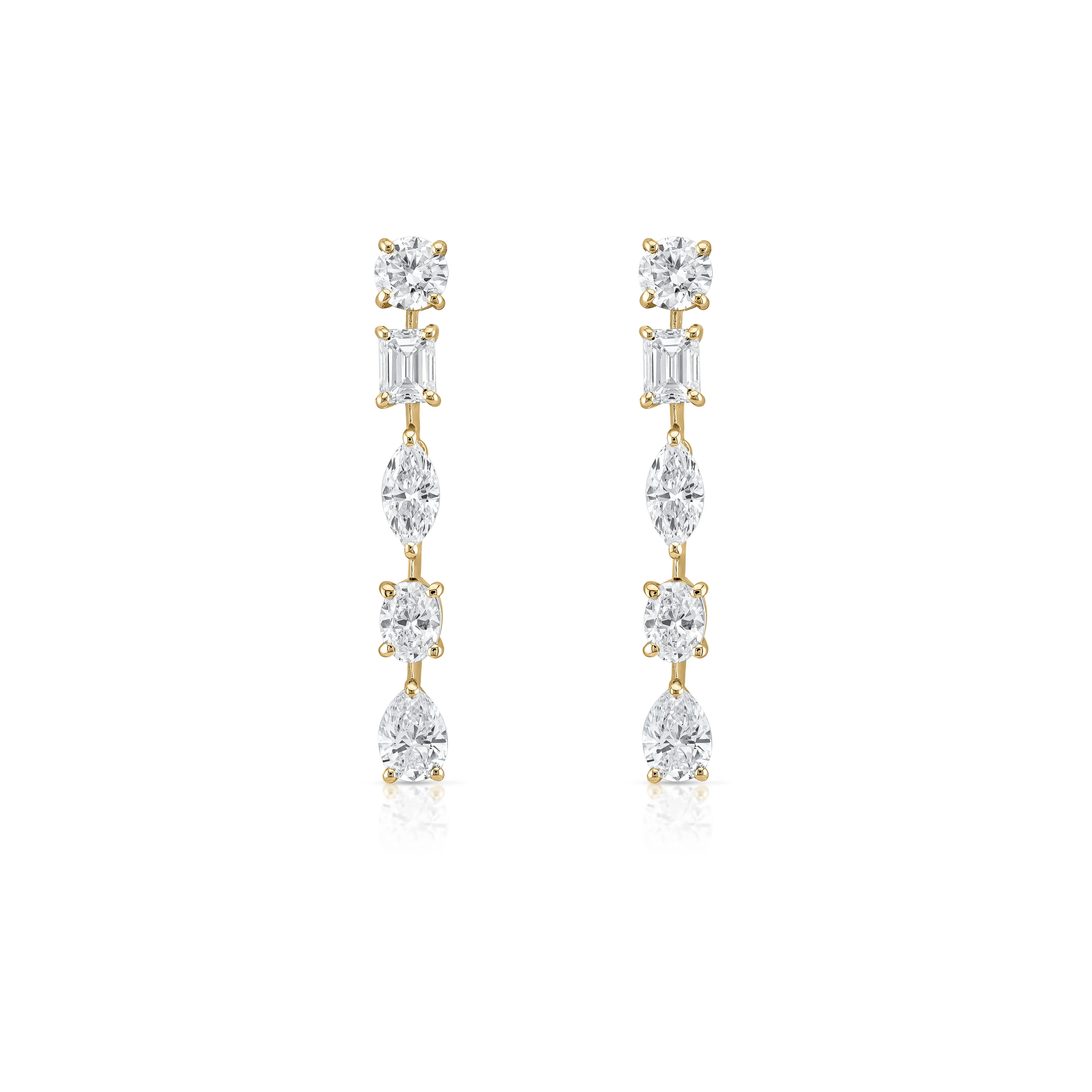 Multi-shape Diamond Earrings (Certified) - Image 3