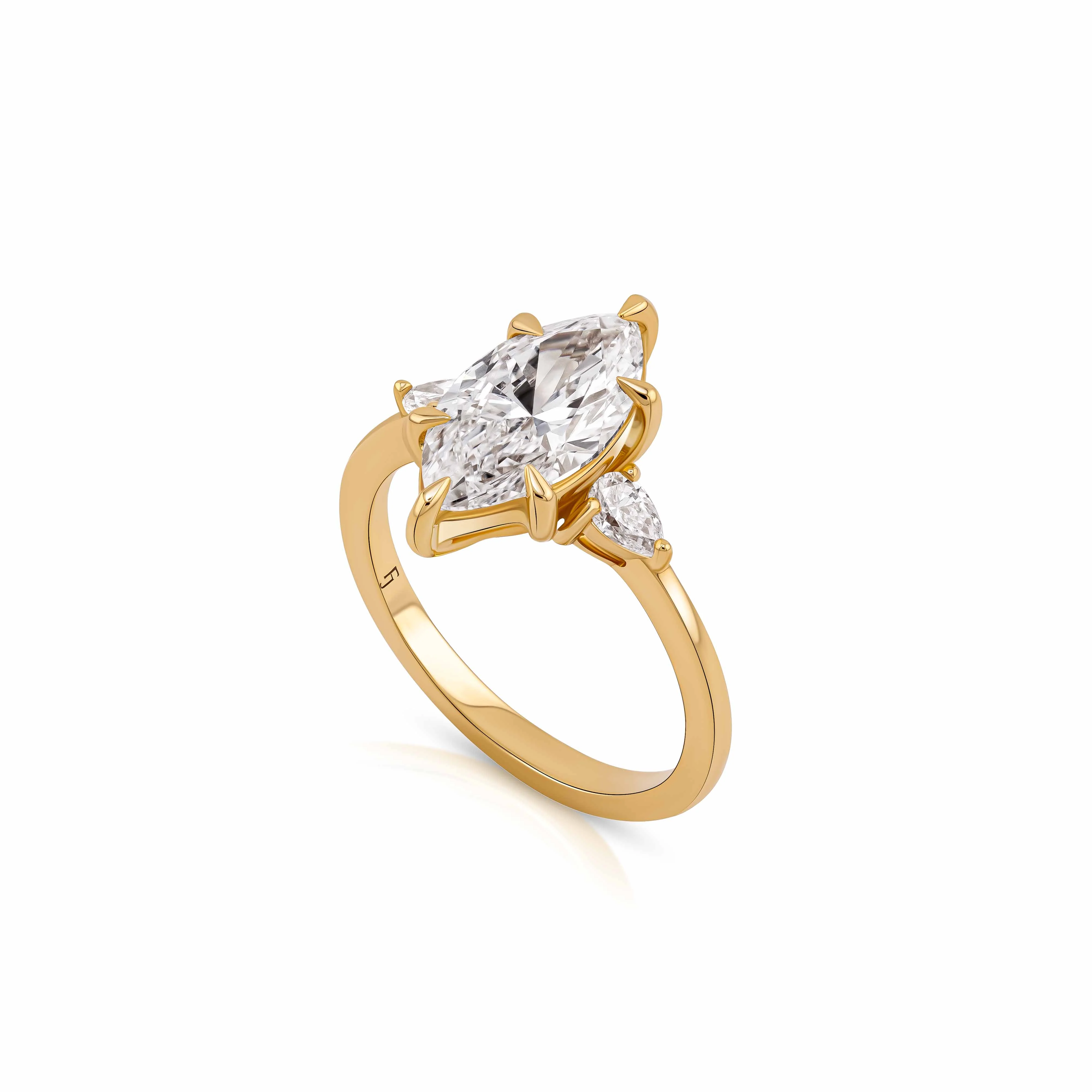 Nara Engagement Ring - Marquise & Pear Trilogy Ring - Image 3
