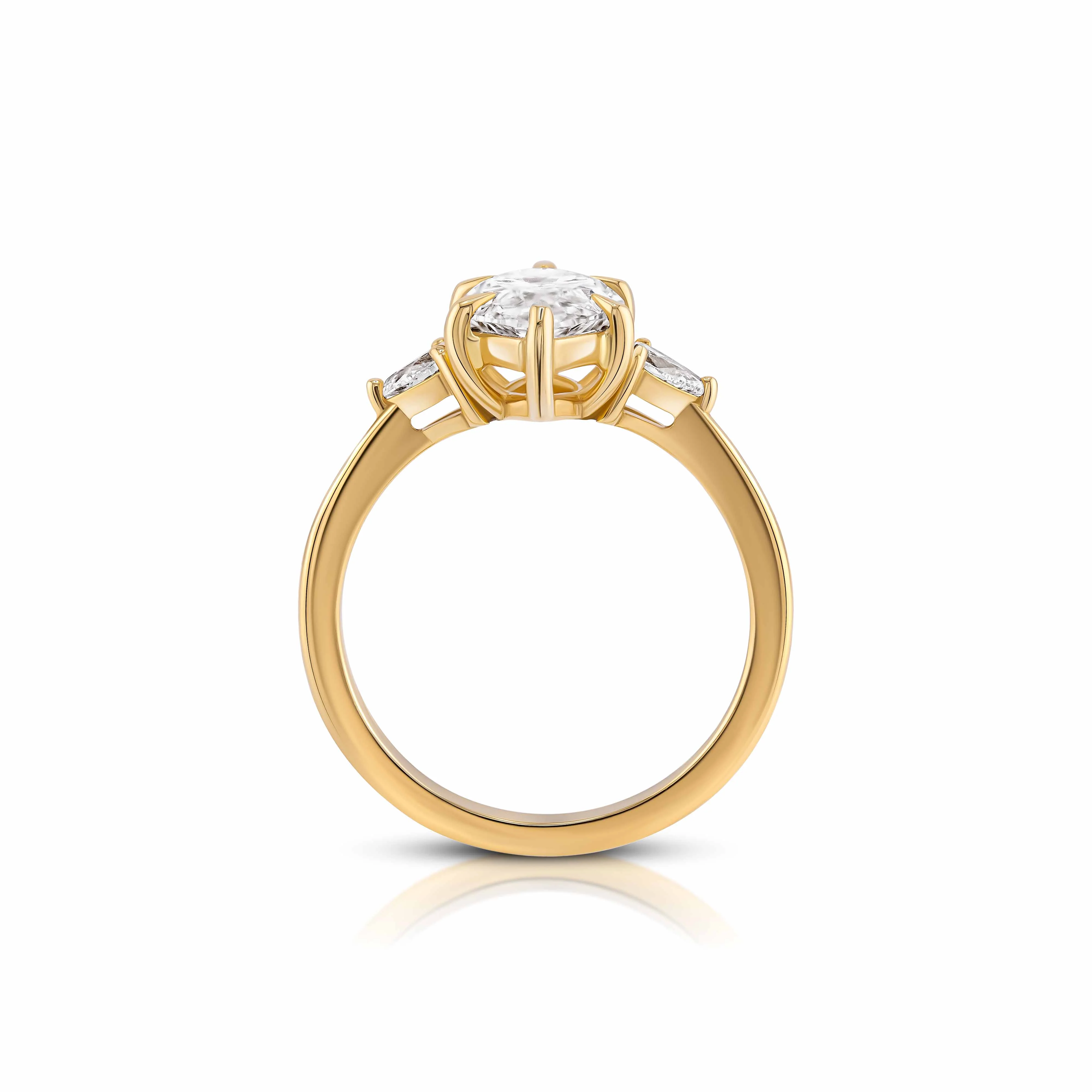 Nara Engagement Ring - Marquise & Pear Trilogy Ring - Image 4