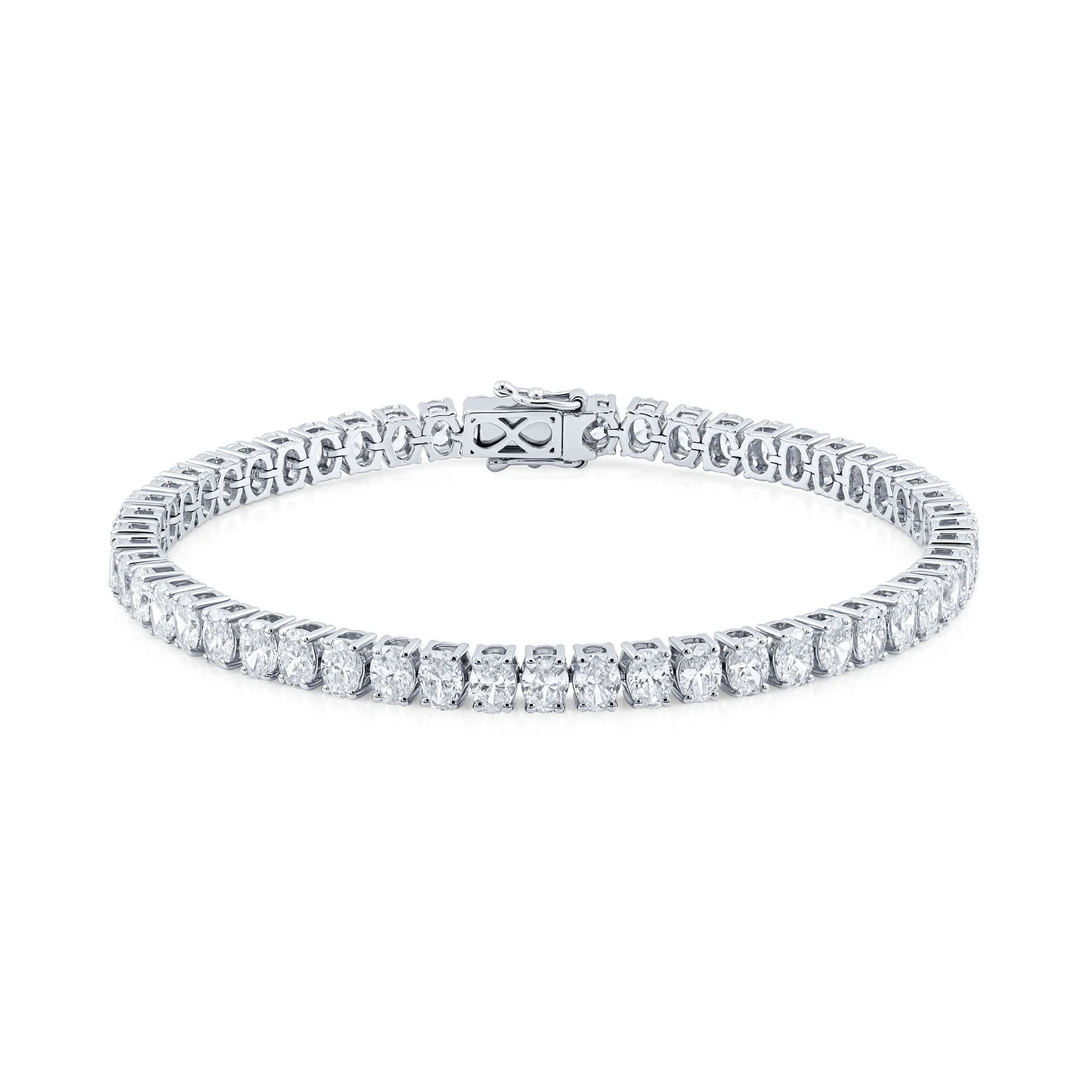 Oval Cut Lab Diamond Tennis Bracelet (Certified) - Image 3