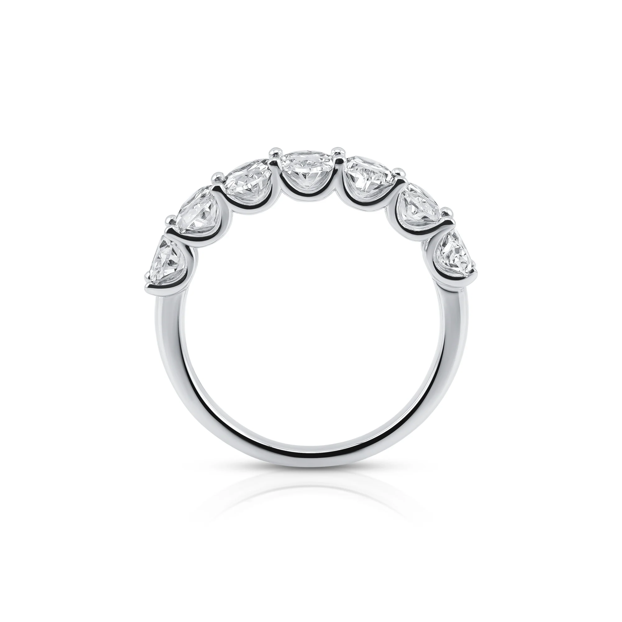 Oval Diamond Half Eternity Ring in U-Prong Setting (Certified) - Image 2