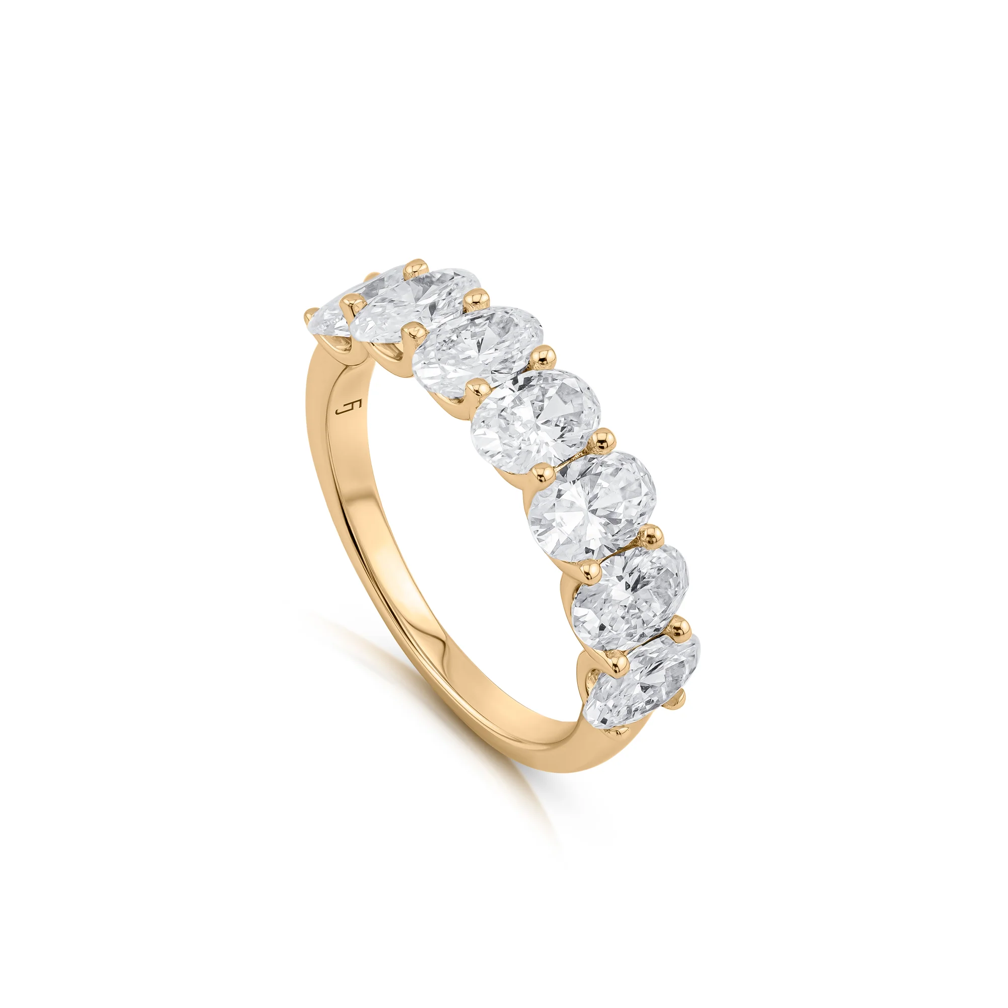 Oval Diamond Half Eternity Ring in U-Prong Setting (Certified) - Image 4