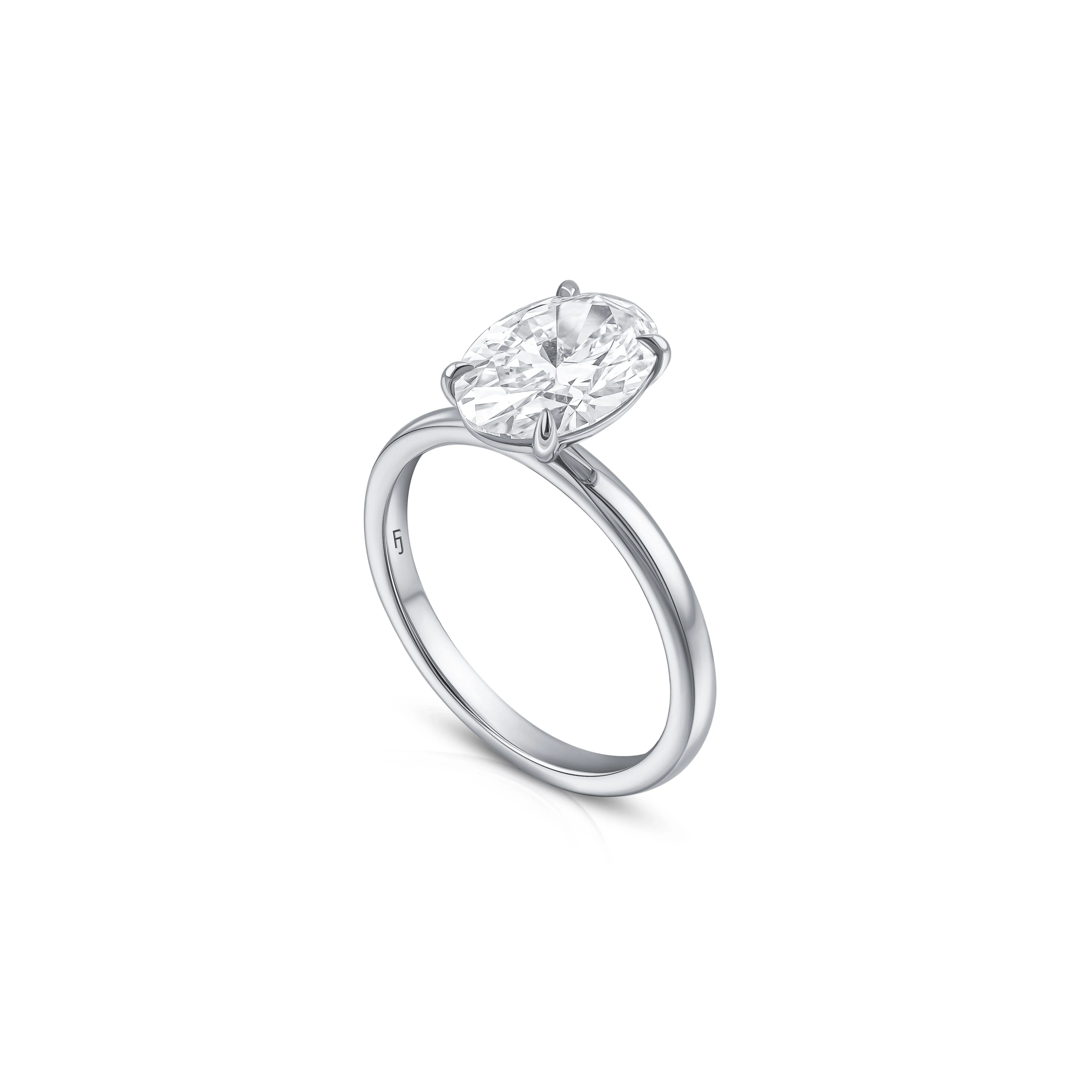 Oval Solitaire Engagement Ring - Image 4