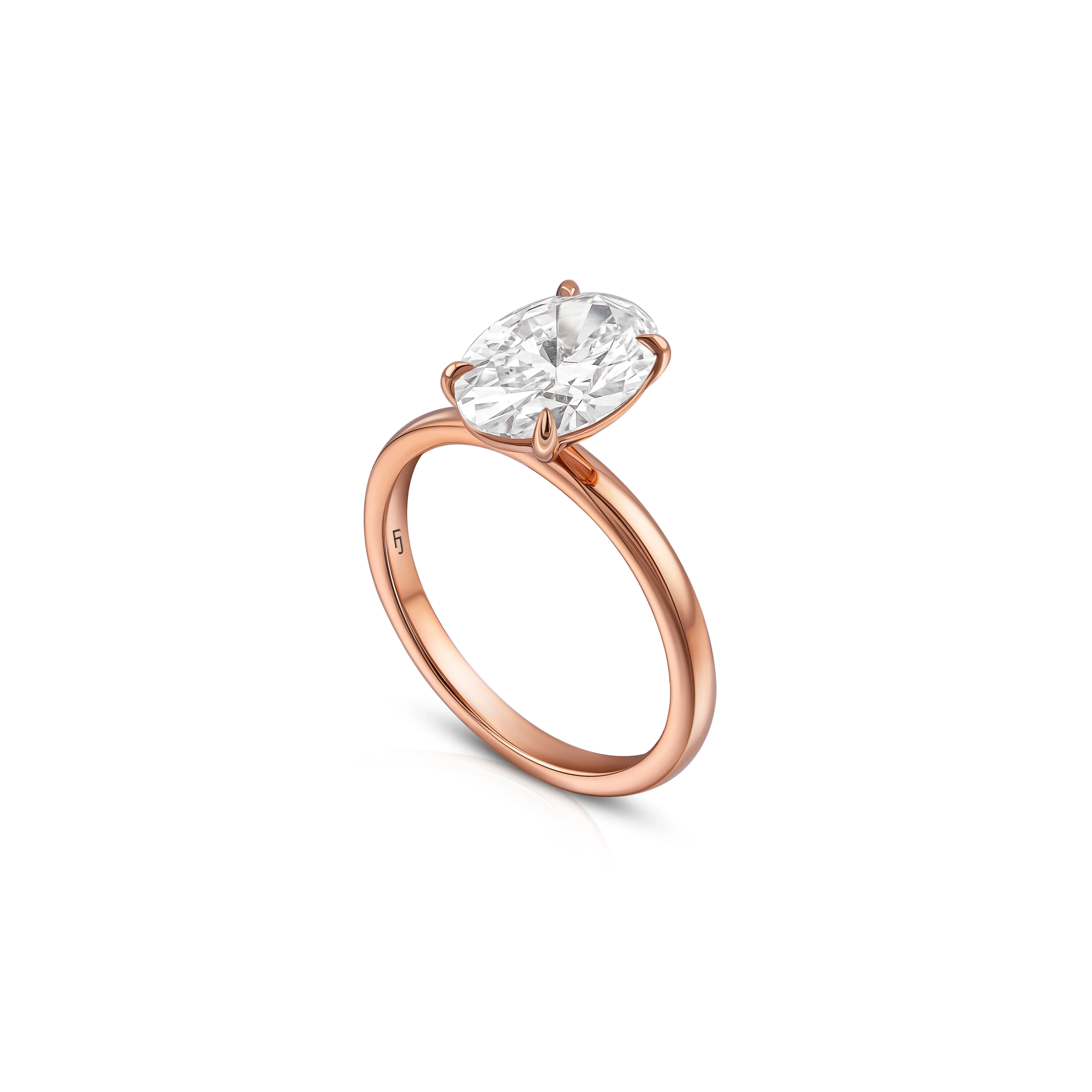 Oval Solitaire Engagement Ring - Image 5