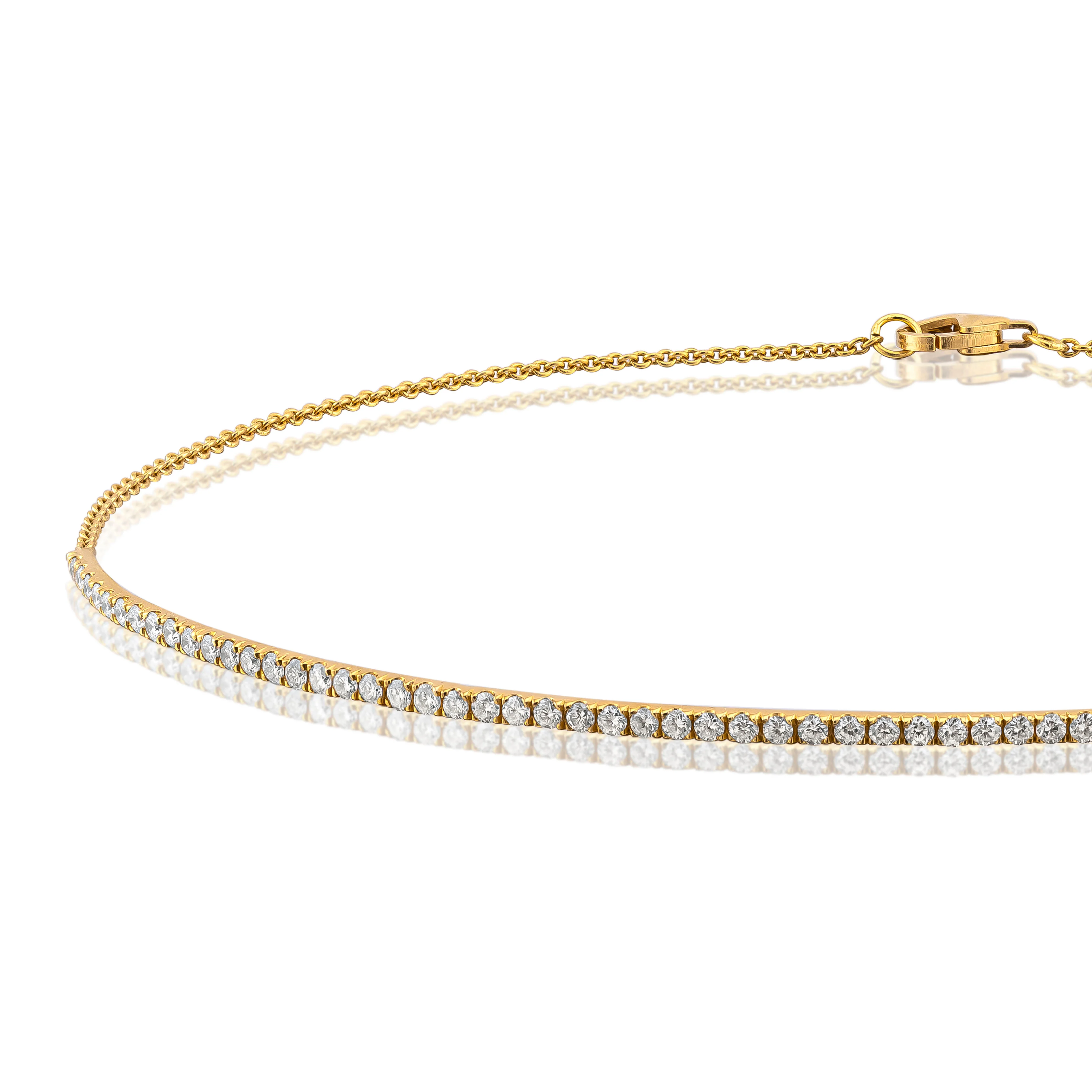 Pavé Half Tennis Diamond Bar Choker - Image 3