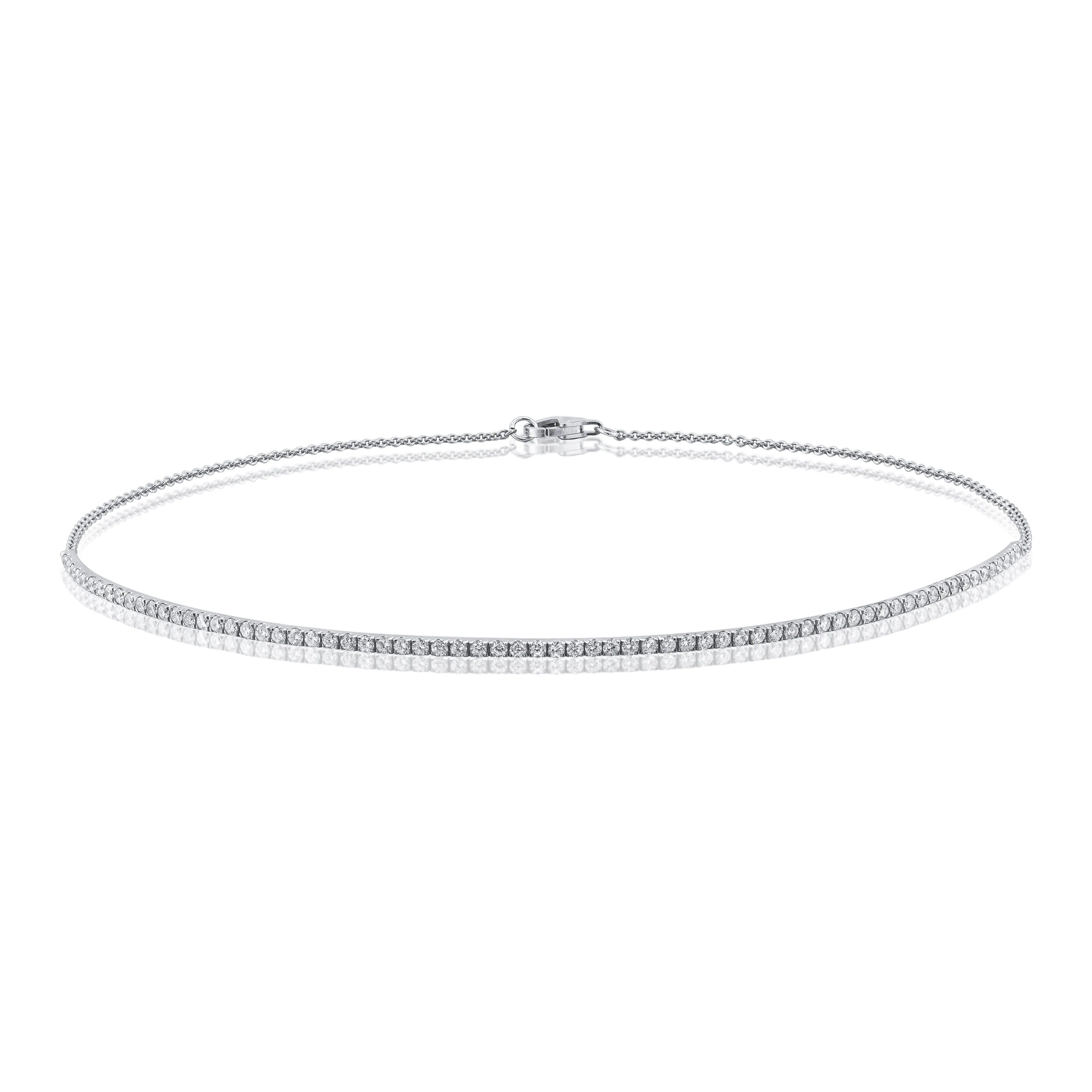 Pavé Half Tennis Diamond Bar Choker - Image 4