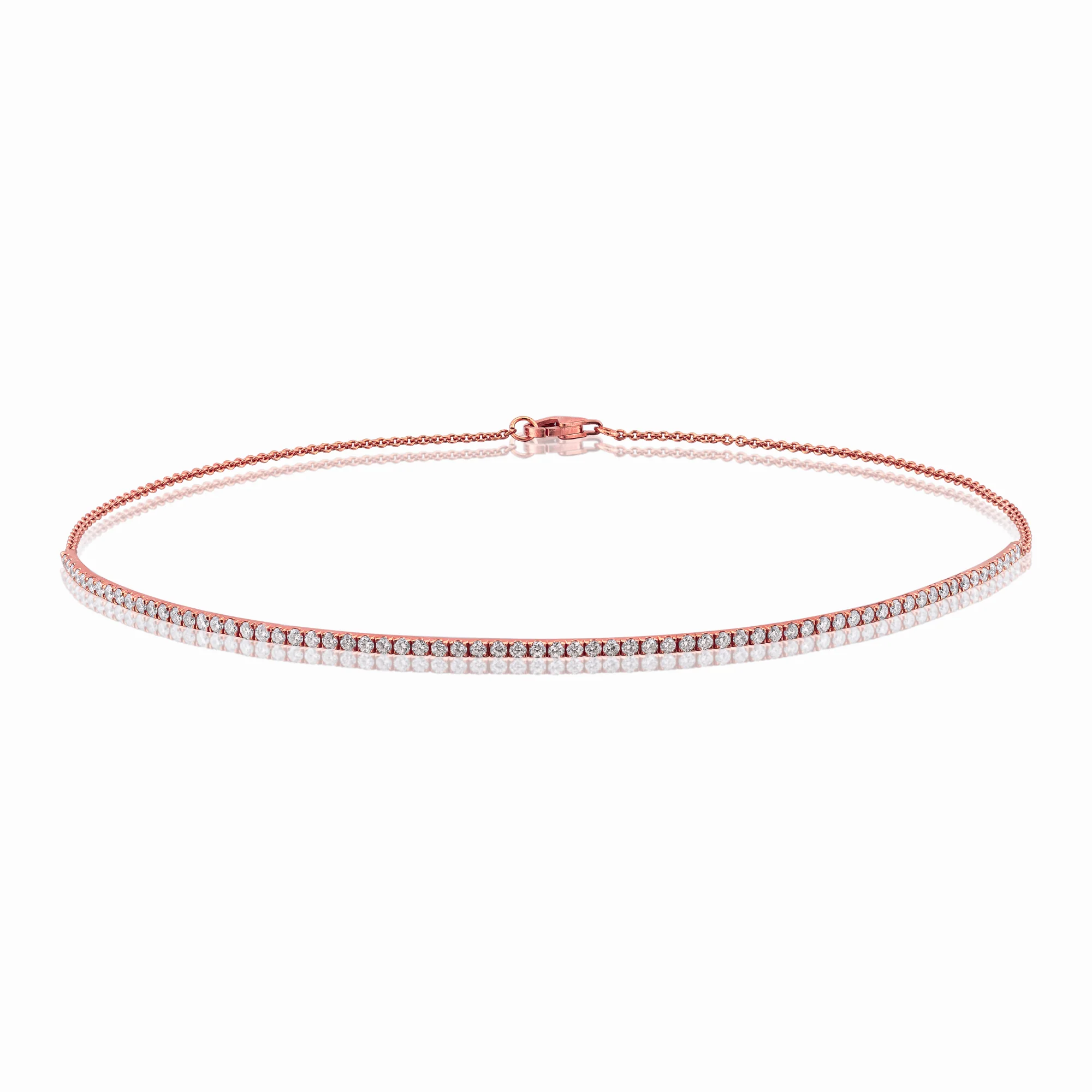 Pavé Half Tennis Diamond Bar Choker - Image 5