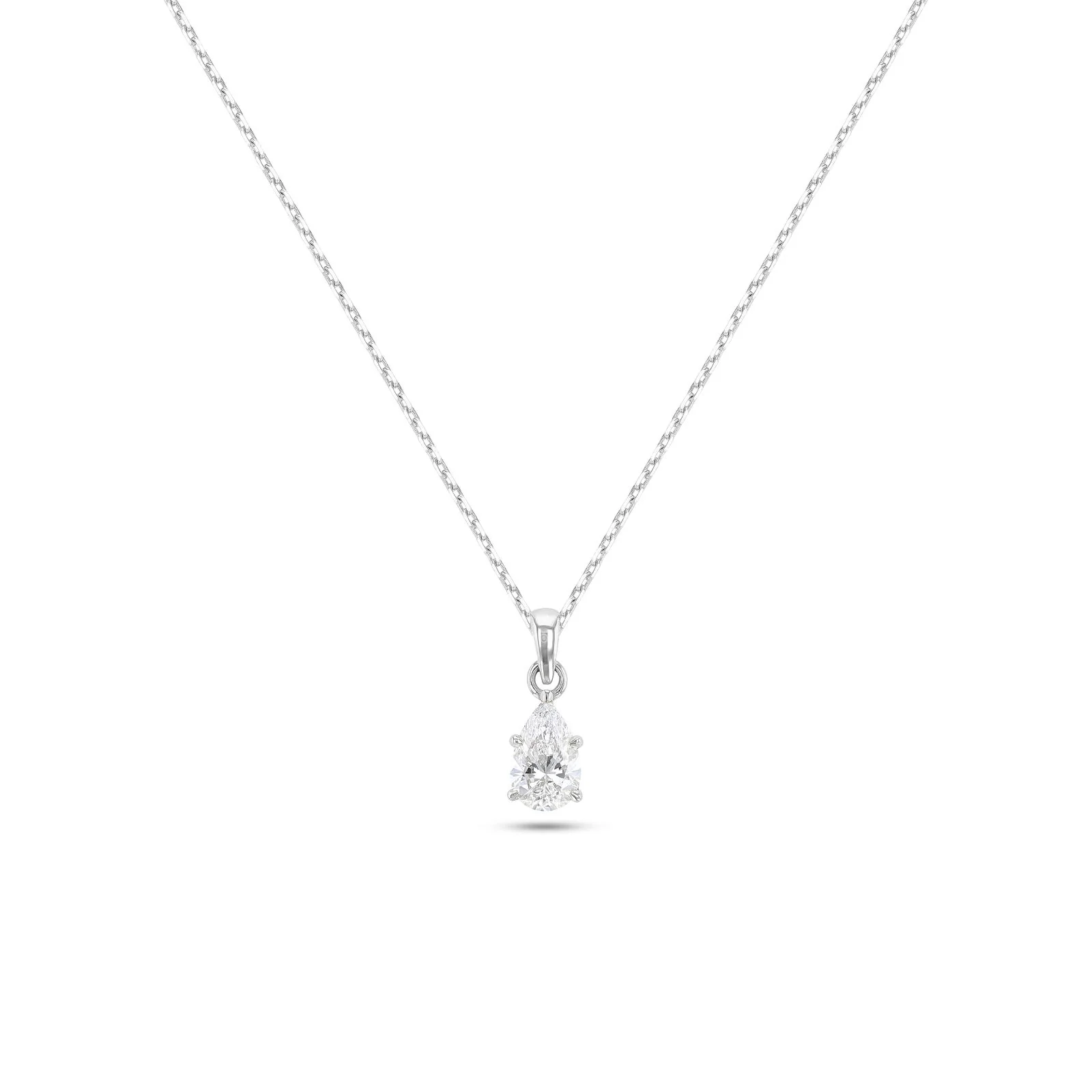 Pear Shape Diamond Solitaire Necklace (Certified) - Image 4