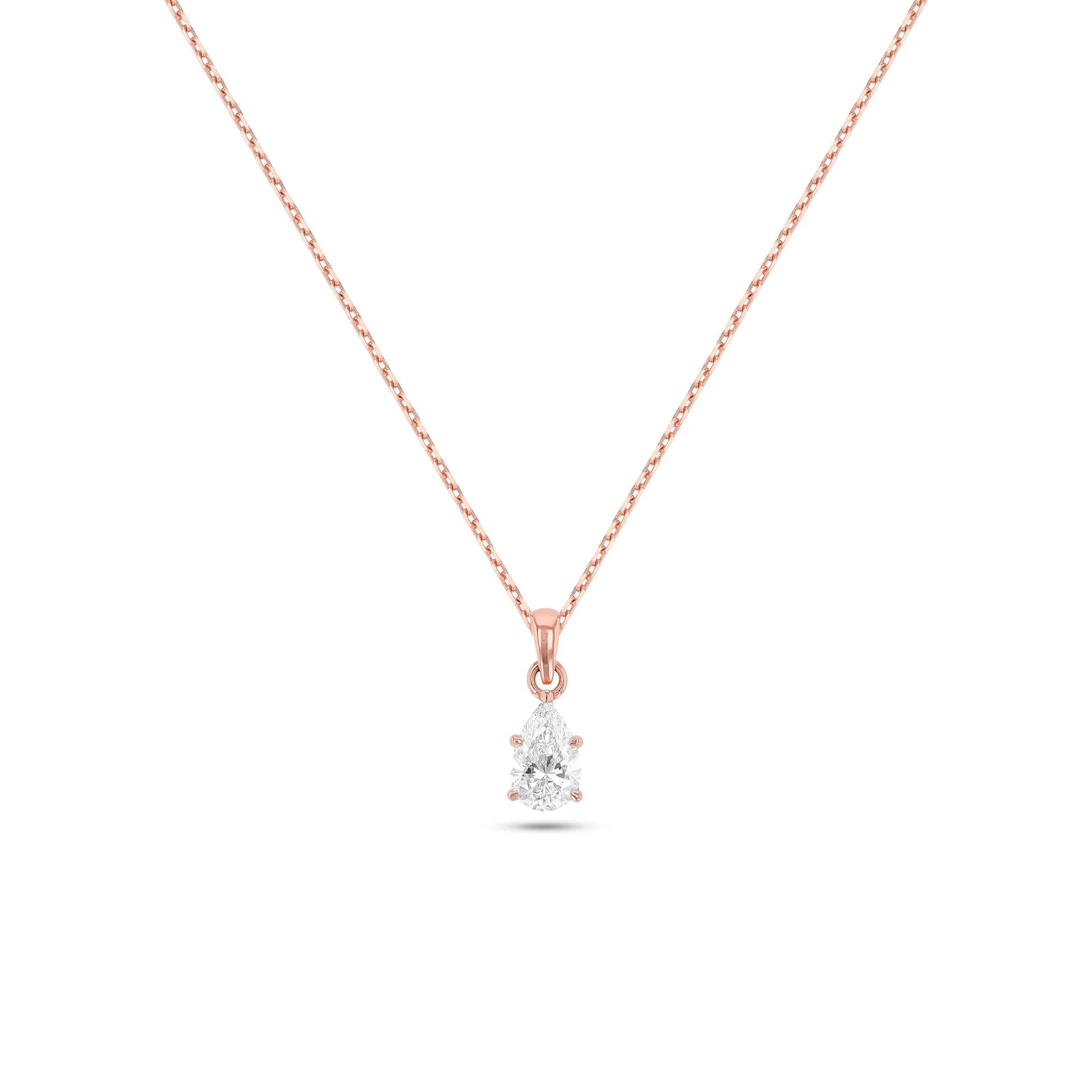 Pear Shape Diamond Solitaire Necklace (Certified) - Image 5